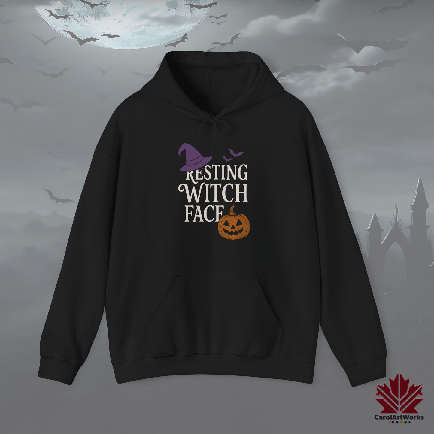 Resting Witch Face – Funny Halloween Hoodie - Spooky & Sarcastic Witch Design