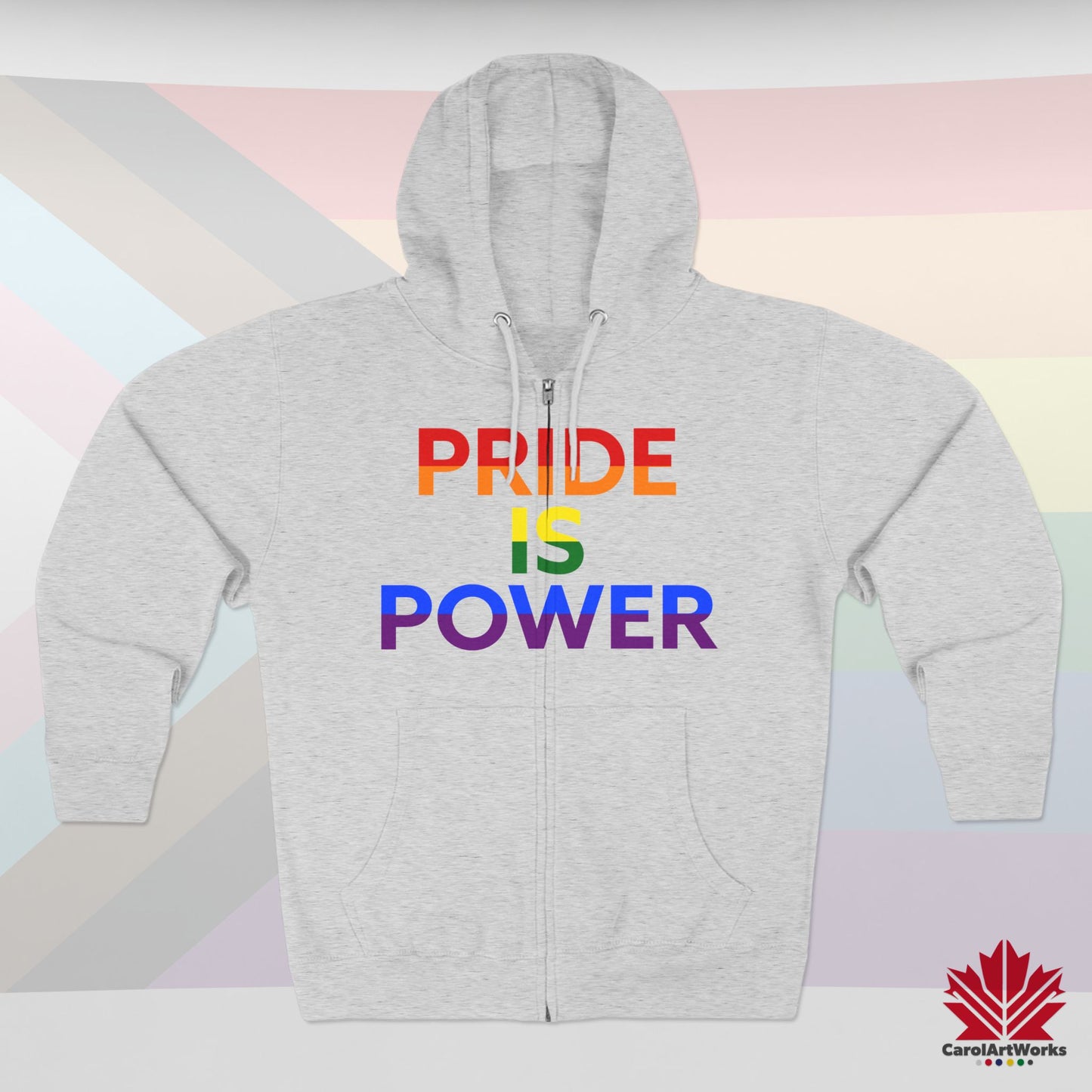 La fierté, c'est le pouvoir – Sweat-shirt zippé Pride avec couleur et voix