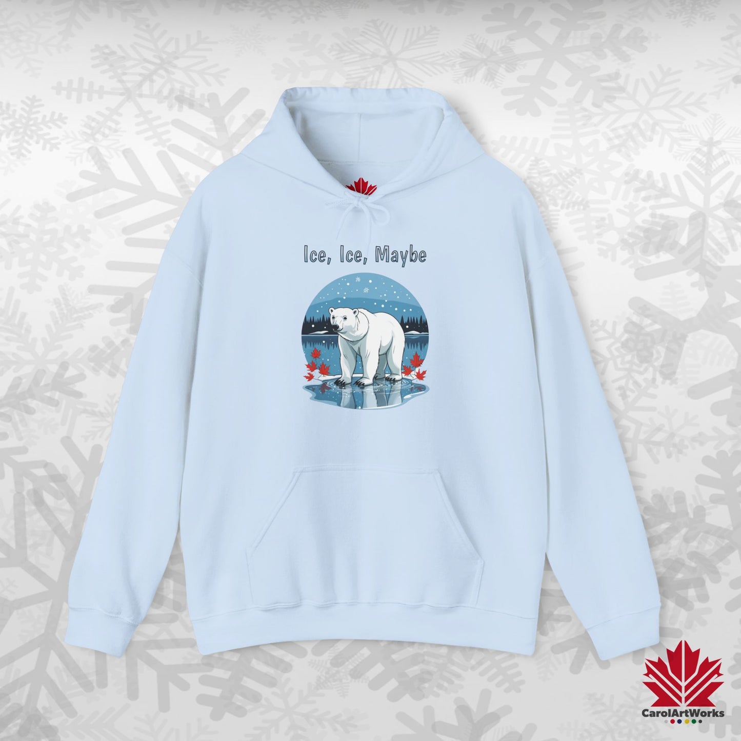 Ice Ice Maybe Hoodie | Polar Bear Christmas Hoodie | Canadian Fleece Hoodie – Premium Softstyle Cotton