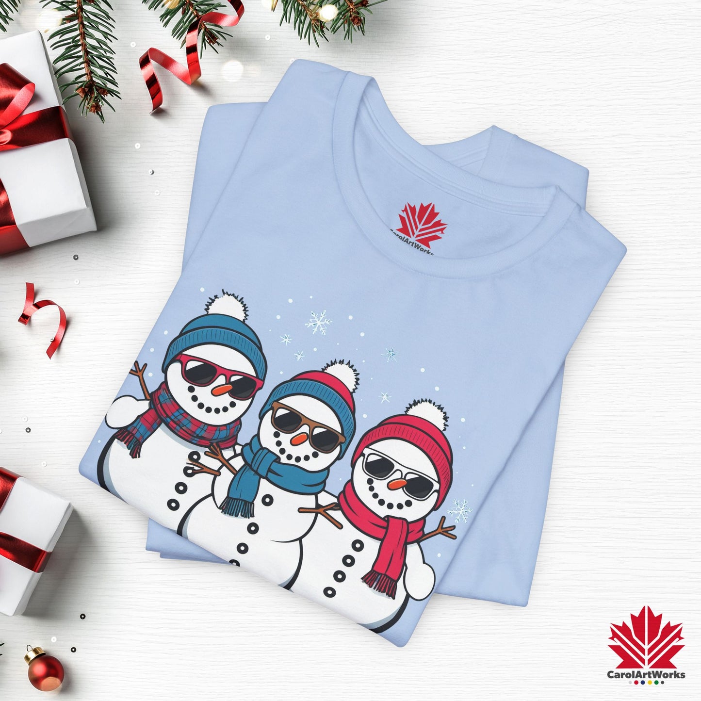 Cool Snow Squad | Funny Snowman Christmas Shirt | Matching Family Tee – Canadian-Made, Premium Cotton