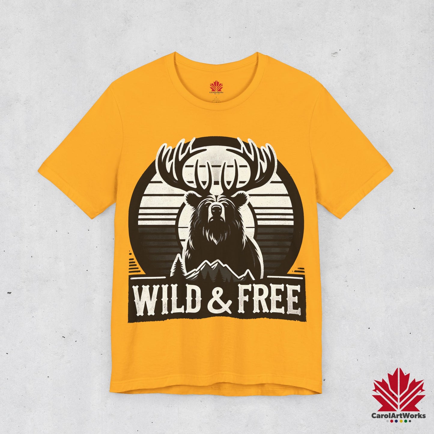 “Wild & Free” Unisex Short Sleeve Tee – Nature Inspired Graphic T-Shirt