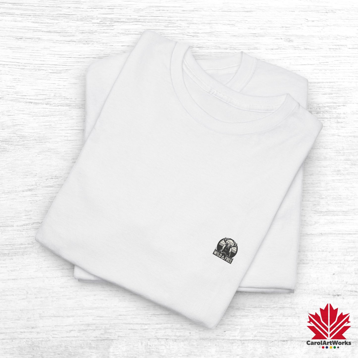 “Wild & Free” Unisex Cotton Tee – Nature Inspired Graphic T-Shirt