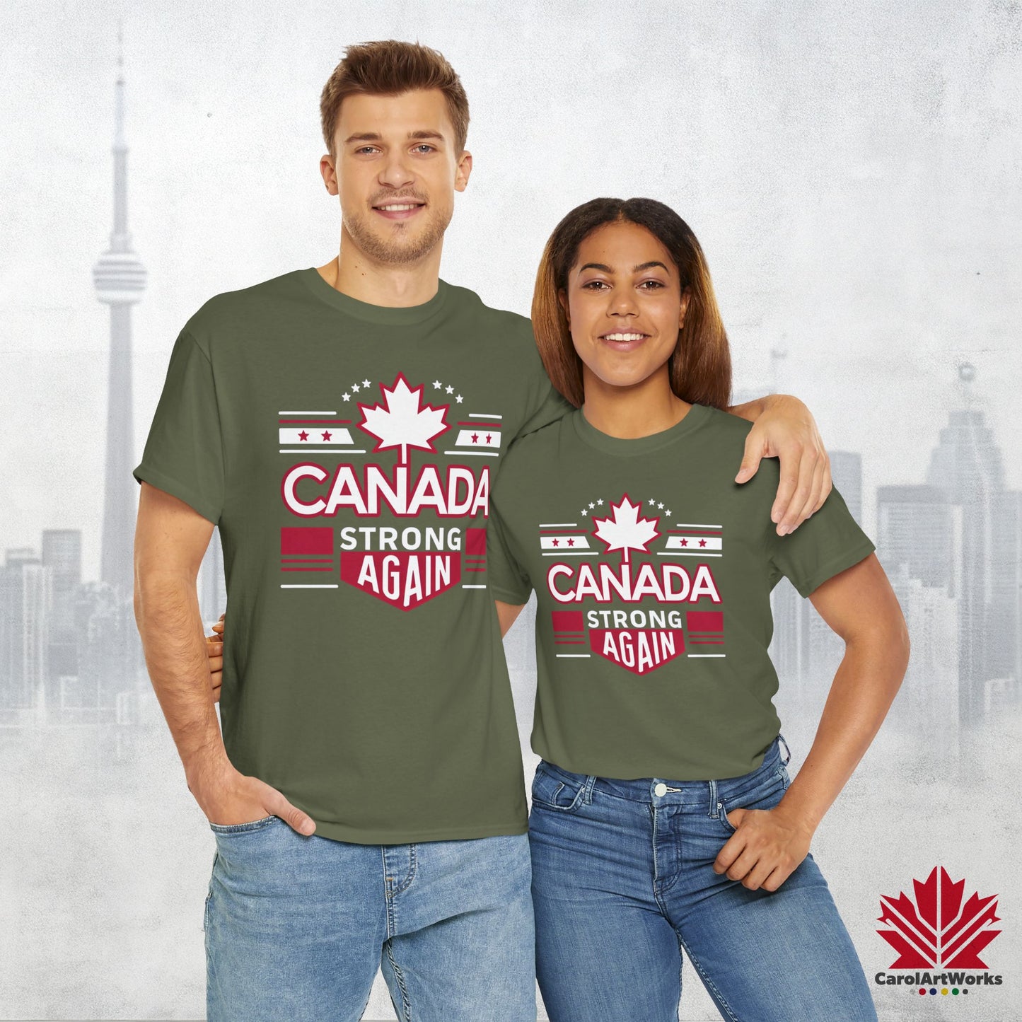 “Canada Strong Again” Unisex Cotton Tee – Comfortable Casual Wear