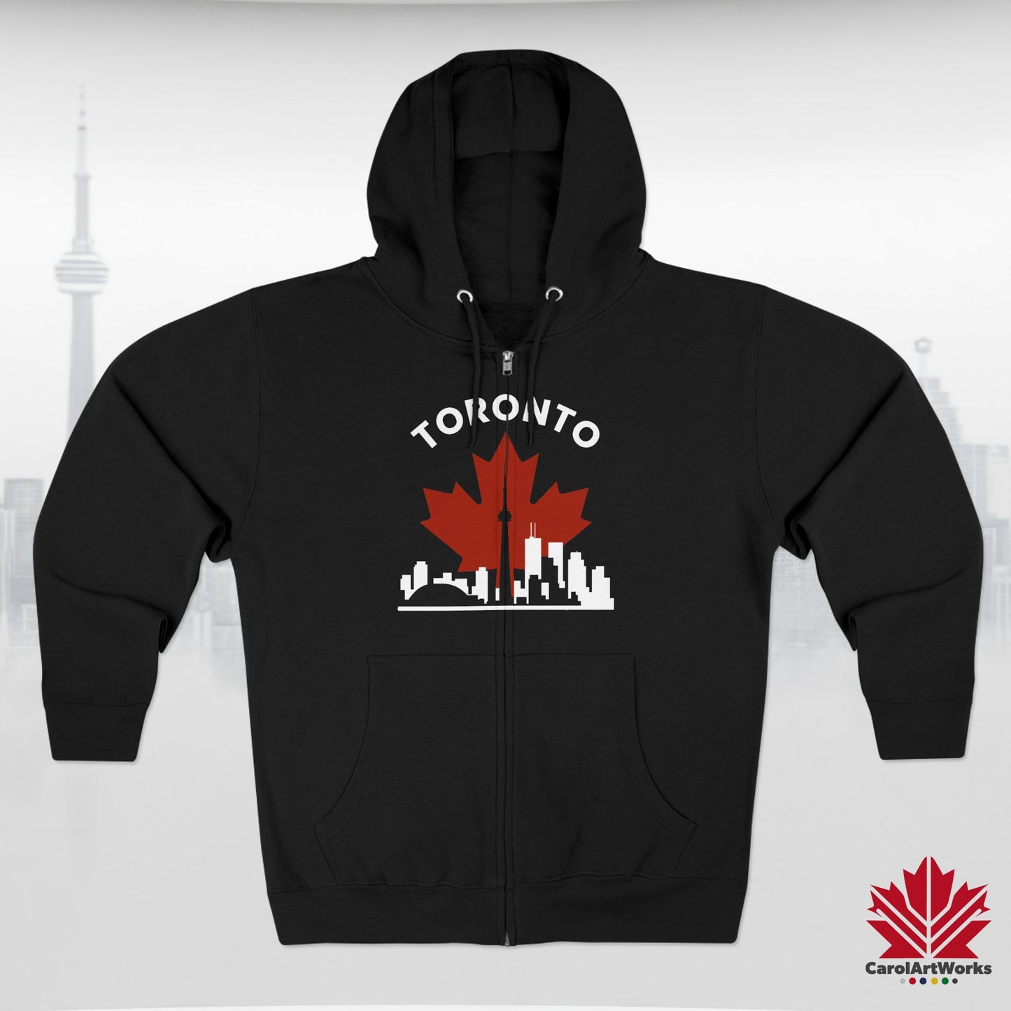 Sweat à capuche zippé Toronto Leafline pour des balades en ville en toute saison