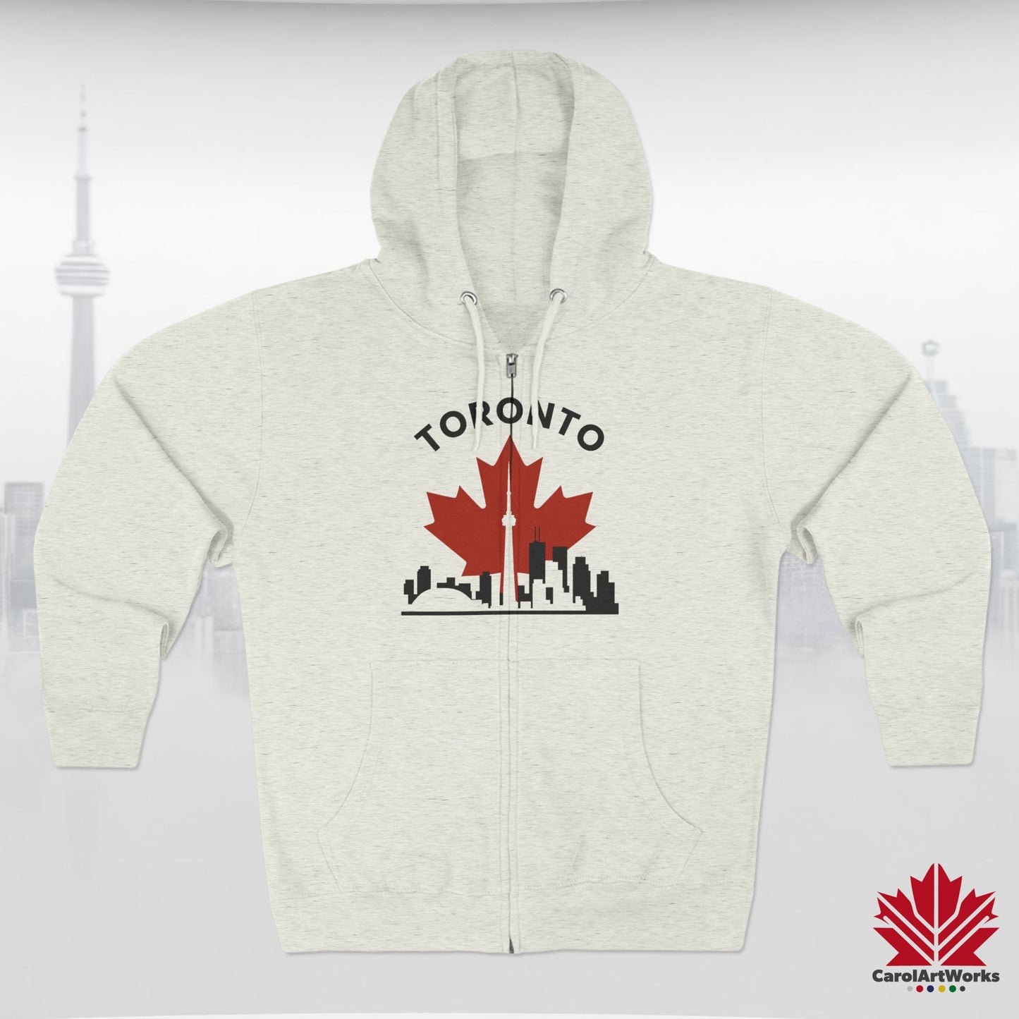 Sweat à capuche zippé Toronto Leafline pour des balades en ville en toute saison