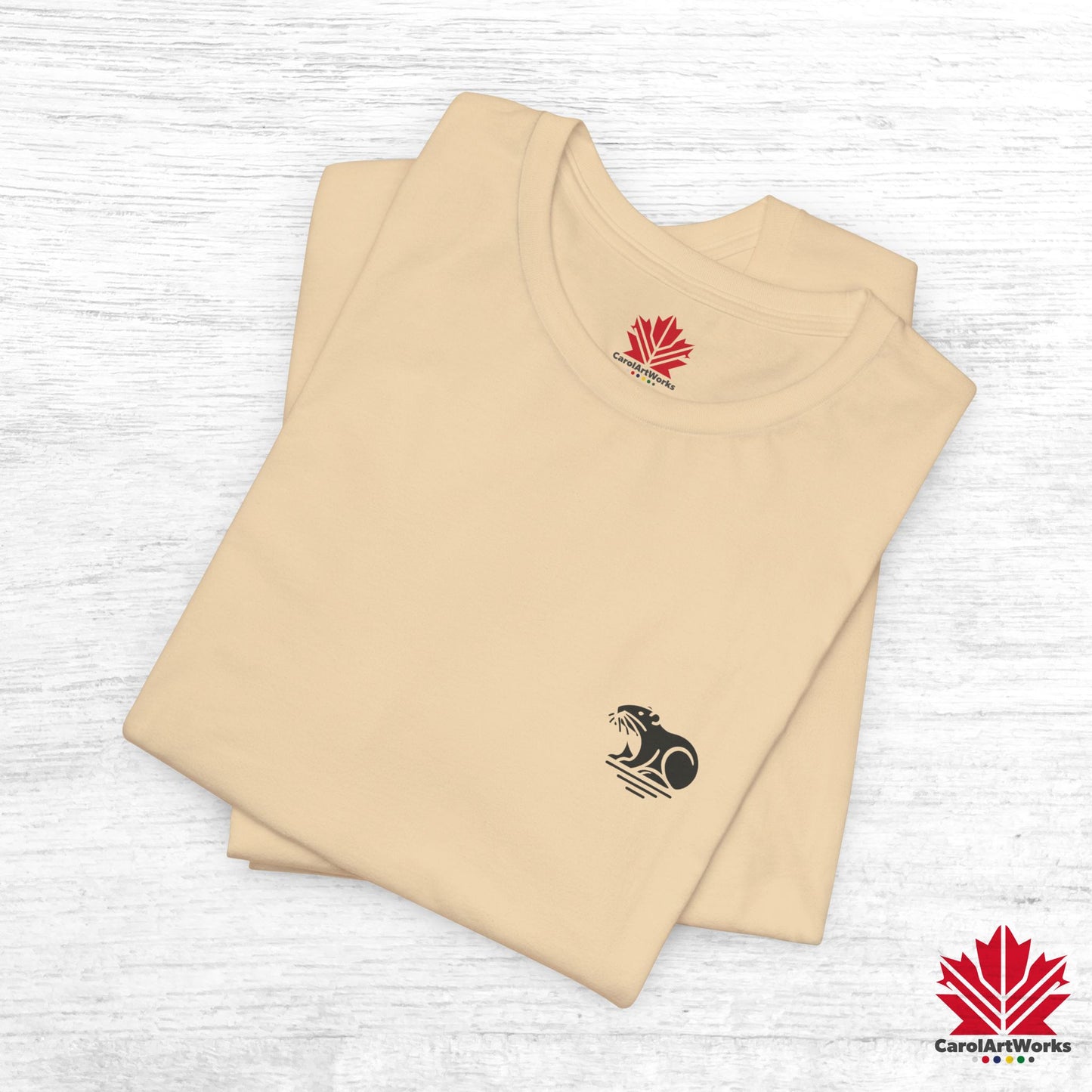 scandinavian minimalistic BEAVER Design Unisex Short Sleeve Tee - Soft and Comfortable, Perfect for Everyday Wear and Nature Lovers