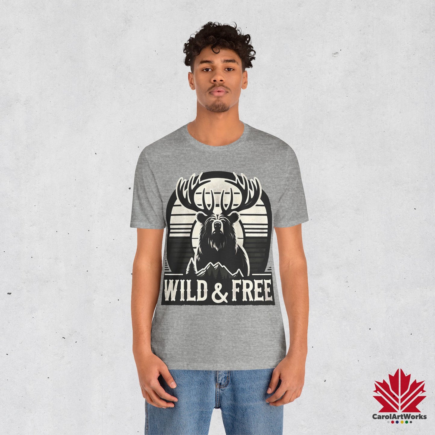 “Wild & Free” Unisex Short Sleeve Tee – Nature Inspired Graphic T-Shirt