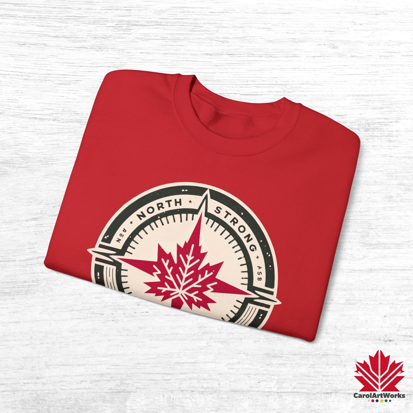 “North Strong” Compass Design Unisex Sweatshirt – Navigate Adventure with Canadian Pride