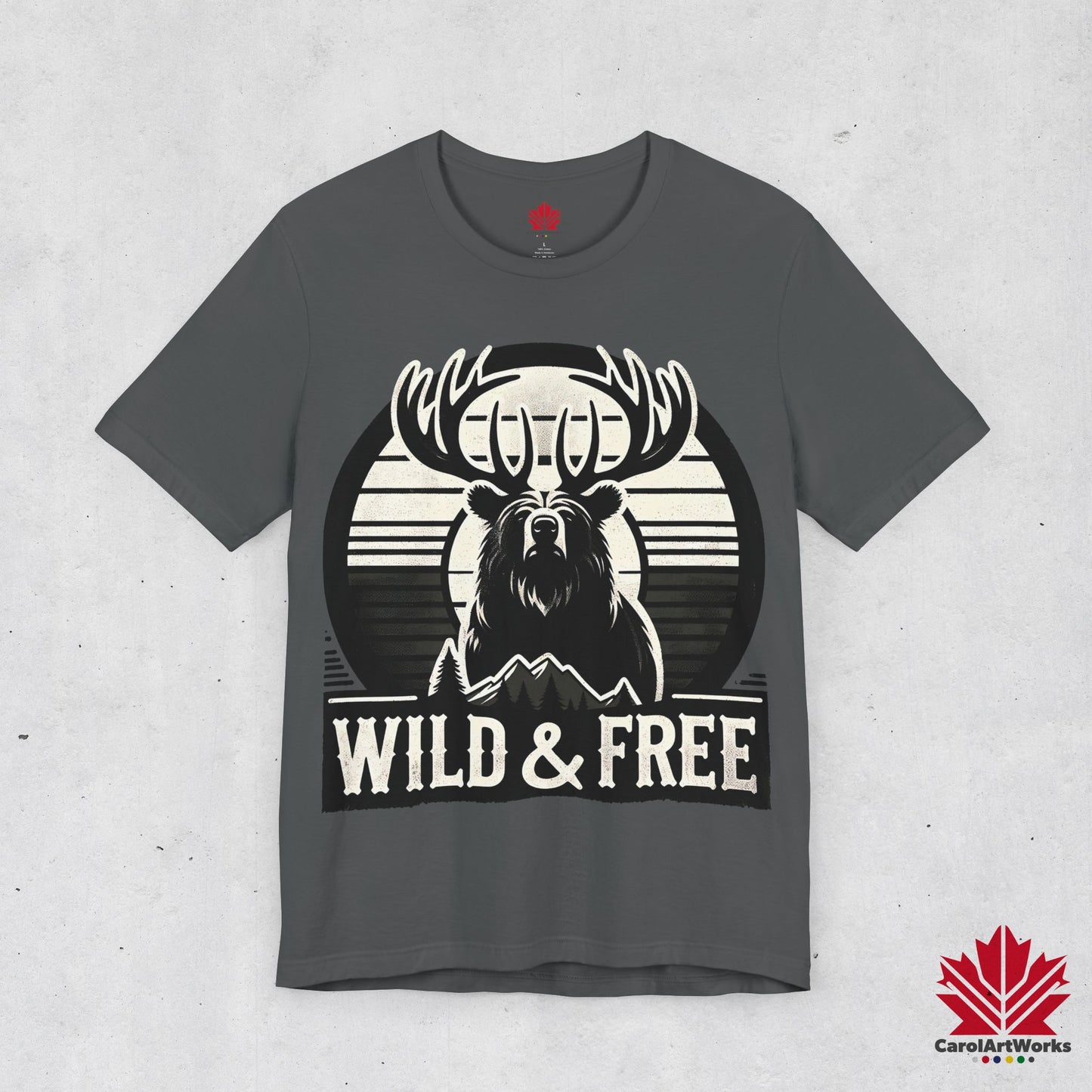 “Wild & Free” Unisex Short Sleeve Tee – Nature Inspired Graphic T-Shirt
