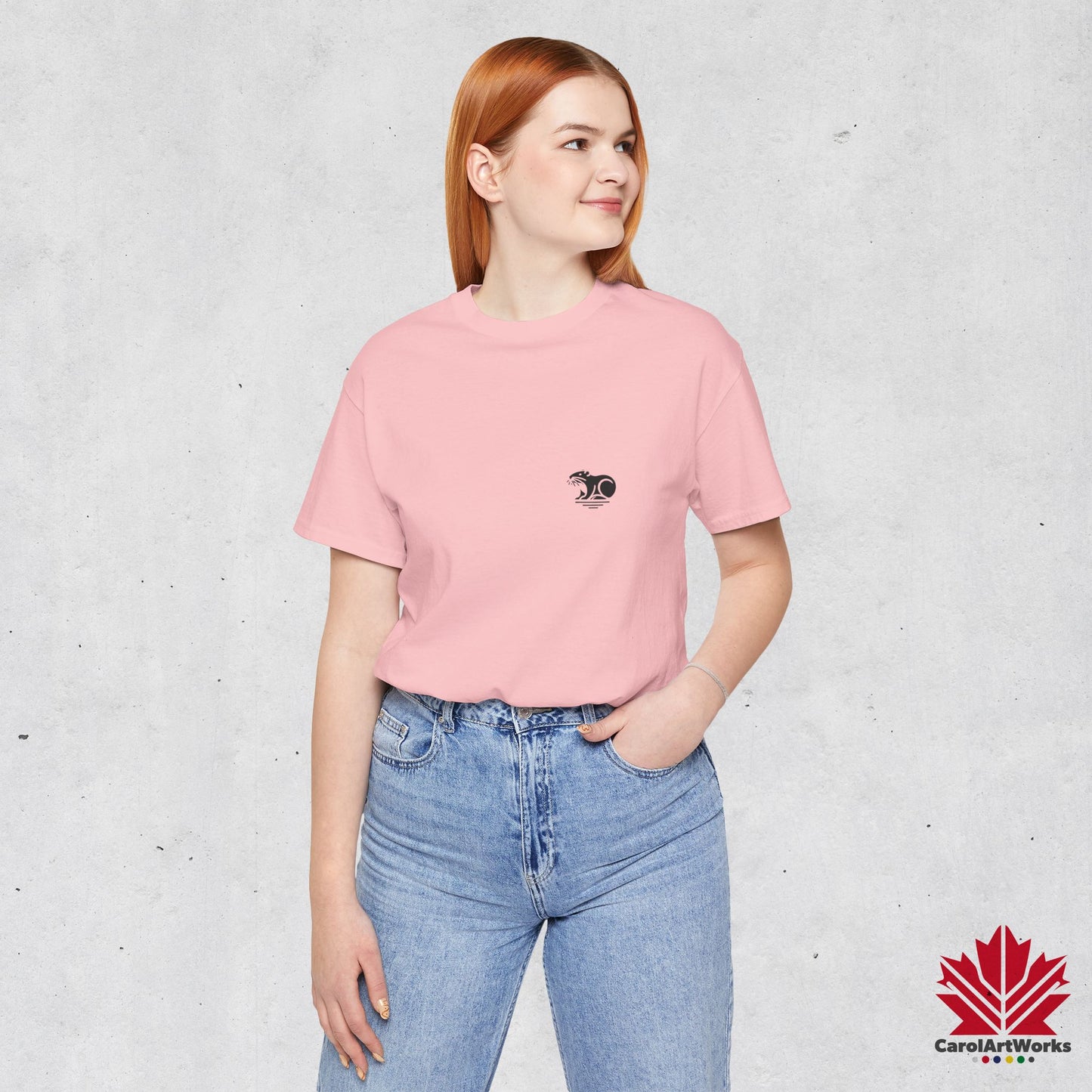 scandinavian minimalistic BEAVER Design Unisex Short Sleeve Tee - Soft and Comfortable, Perfect for Everyday Wear and Nature Lovers
