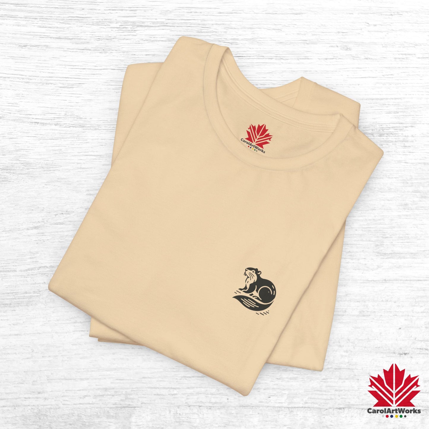 scandinavian minimalistic BEAVER Design Unisex Short Sleeve Tee - Soft and Comfortable, Perfect for Everyday Wear and Nature Lovers