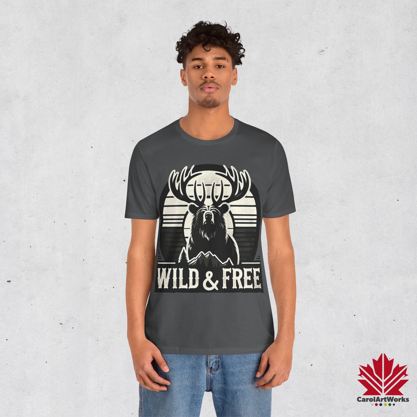 “Wild & Free” Unisex Short Sleeve Tee – Nature Inspired Graphic T-Shirt