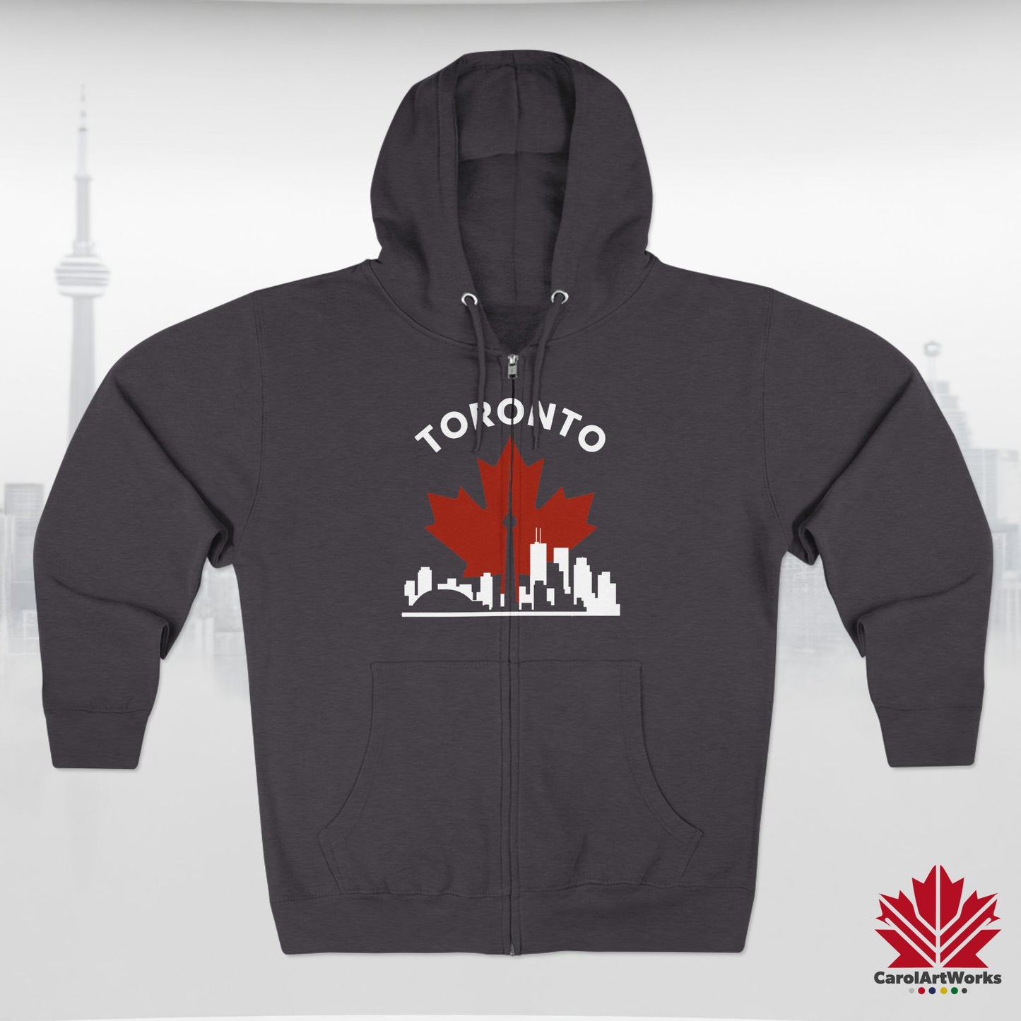 Sweat à capuche zippé Toronto Leafline pour des balades en ville en toute saison
