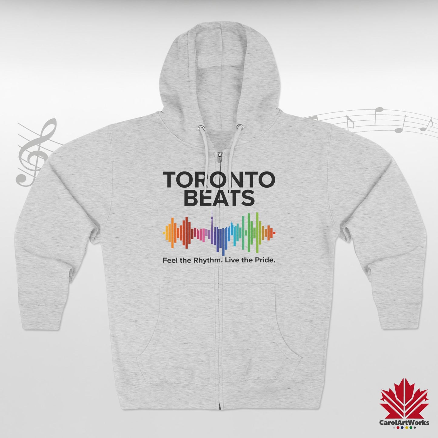 Sweat à capuche zippé Toronto Beats – Cool en ville avec un rythme chaleureux.
