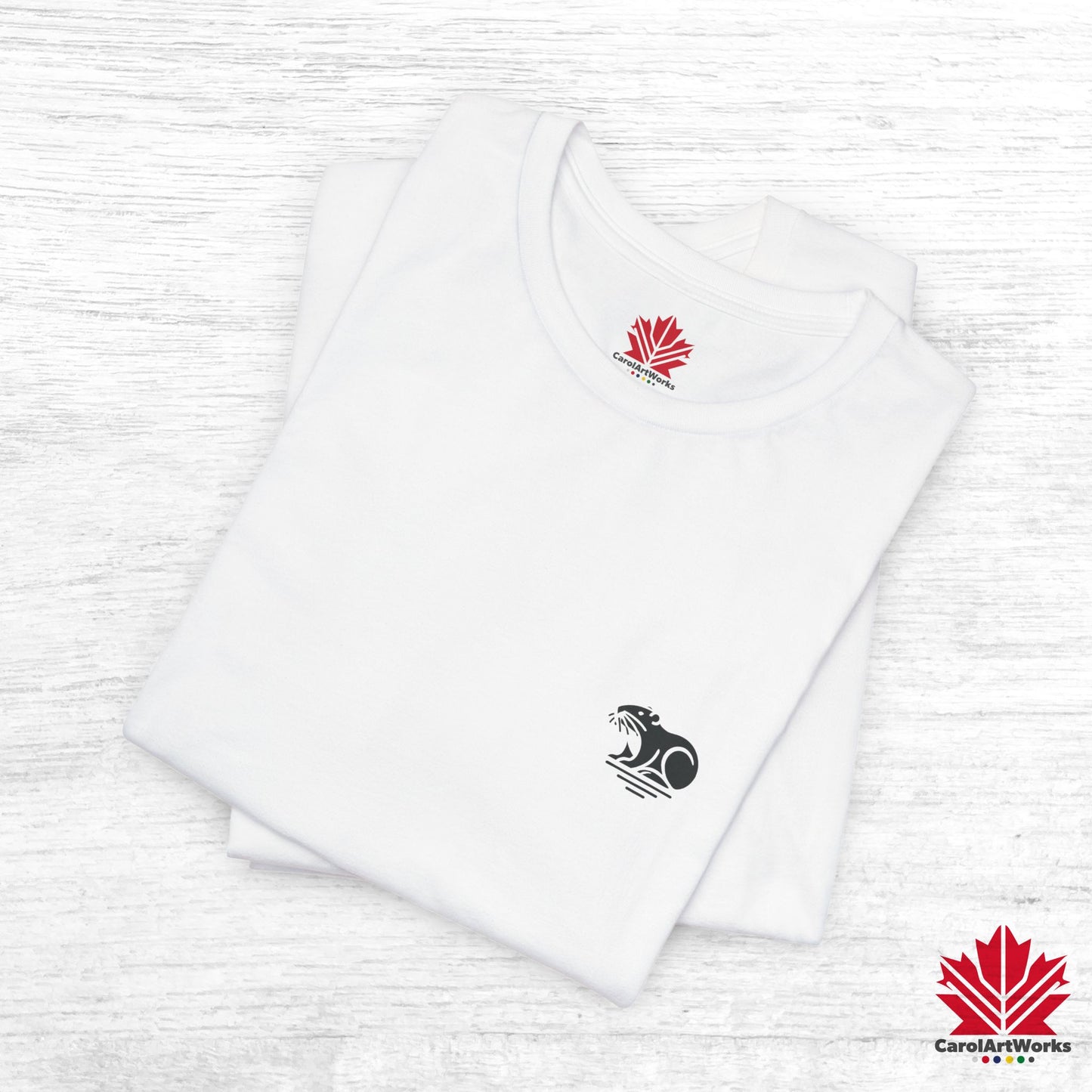 scandinavian minimalistic BEAVER Design Unisex Short Sleeve Tee - Soft and Comfortable, Perfect for Everyday Wear and Nature Lovers