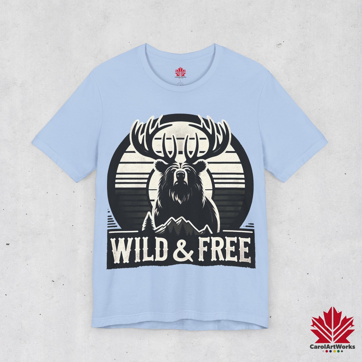 “Wild & Free” Unisex Short Sleeve Tee – Nature Inspired Graphic T-Shirt