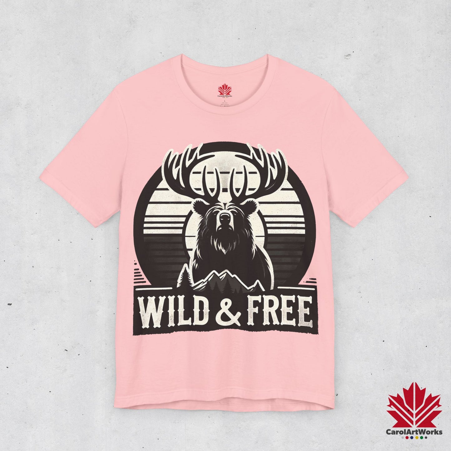 “Wild & Free” Unisex Short Sleeve Tee – Nature Inspired Graphic T-Shirt