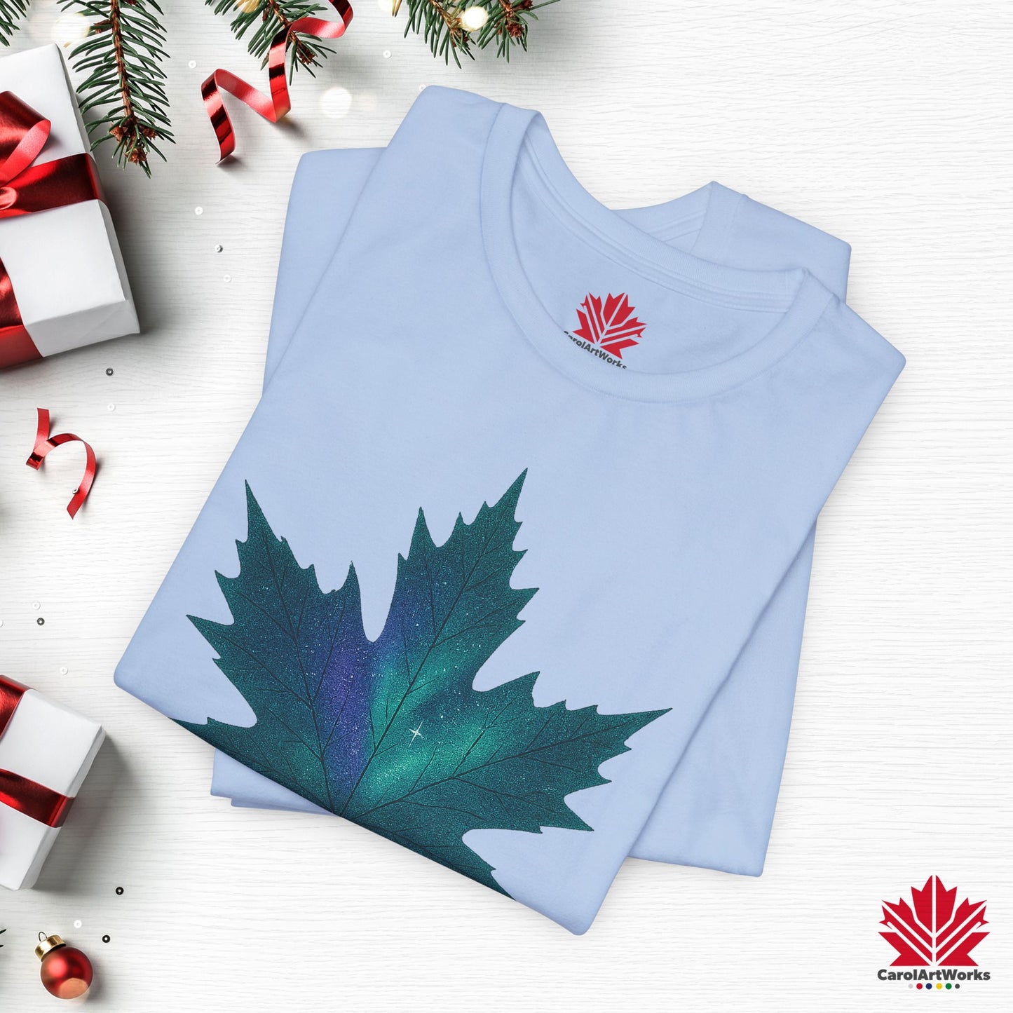 True North Christmas | Maple Leaf Holiday Tee | Proudly Canadian Christmas Shirt – Premium Cotton Gift