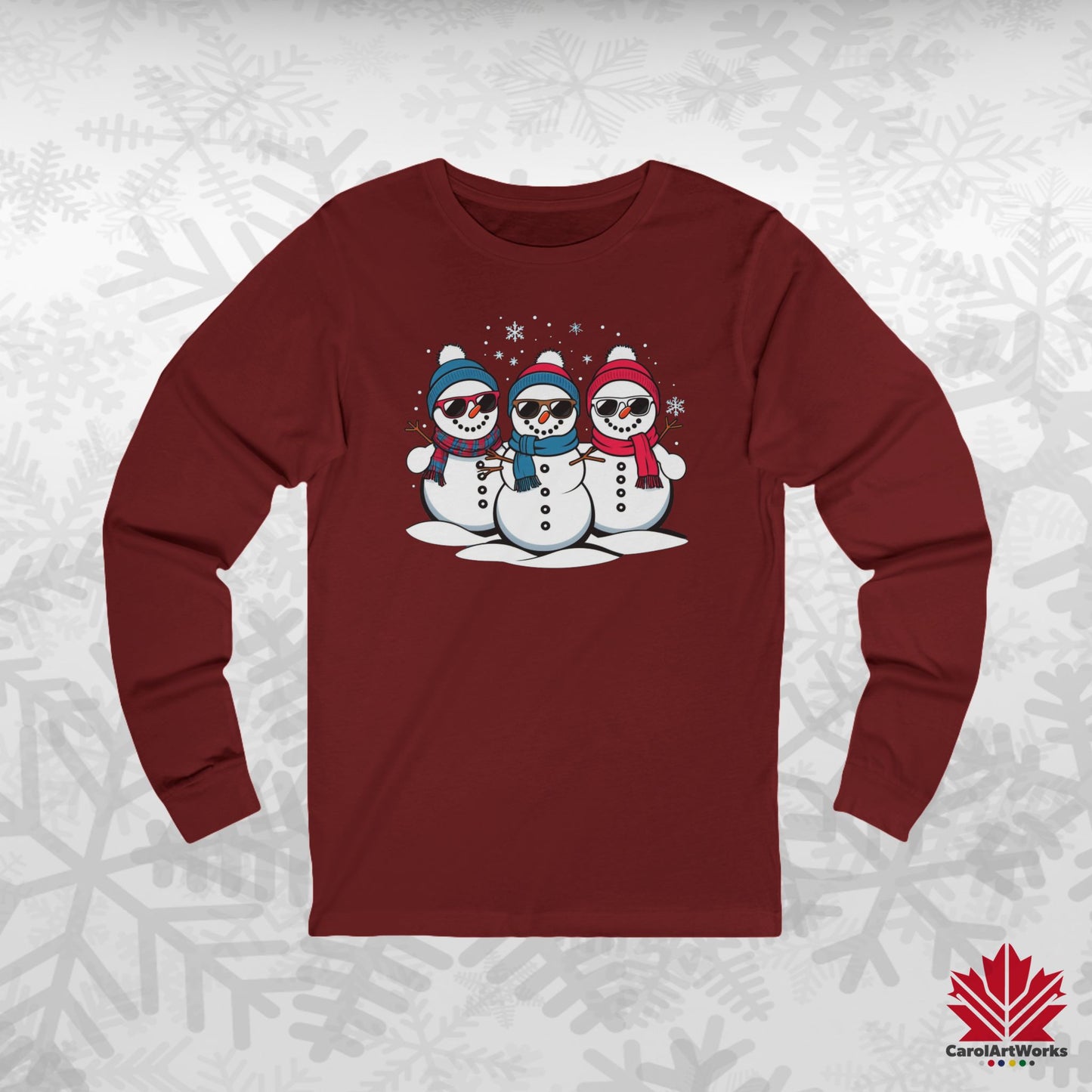Cool Snow Squad Long Sleeve | Snowman Holiday Shirt | Premium Canadian Cotton Tee