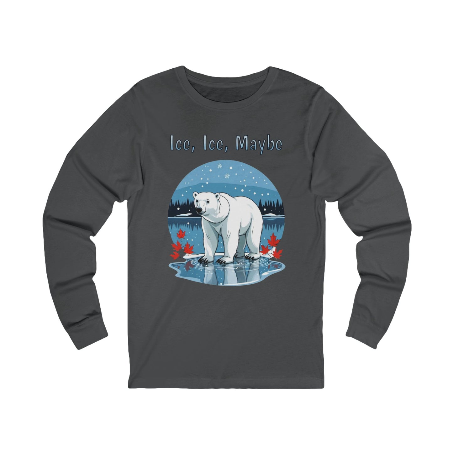 Ice Ice Maybe Long Sleeve | Polar Bear Christmas Shirt | Canadian Premium Cotton  Long Sleeve Tee