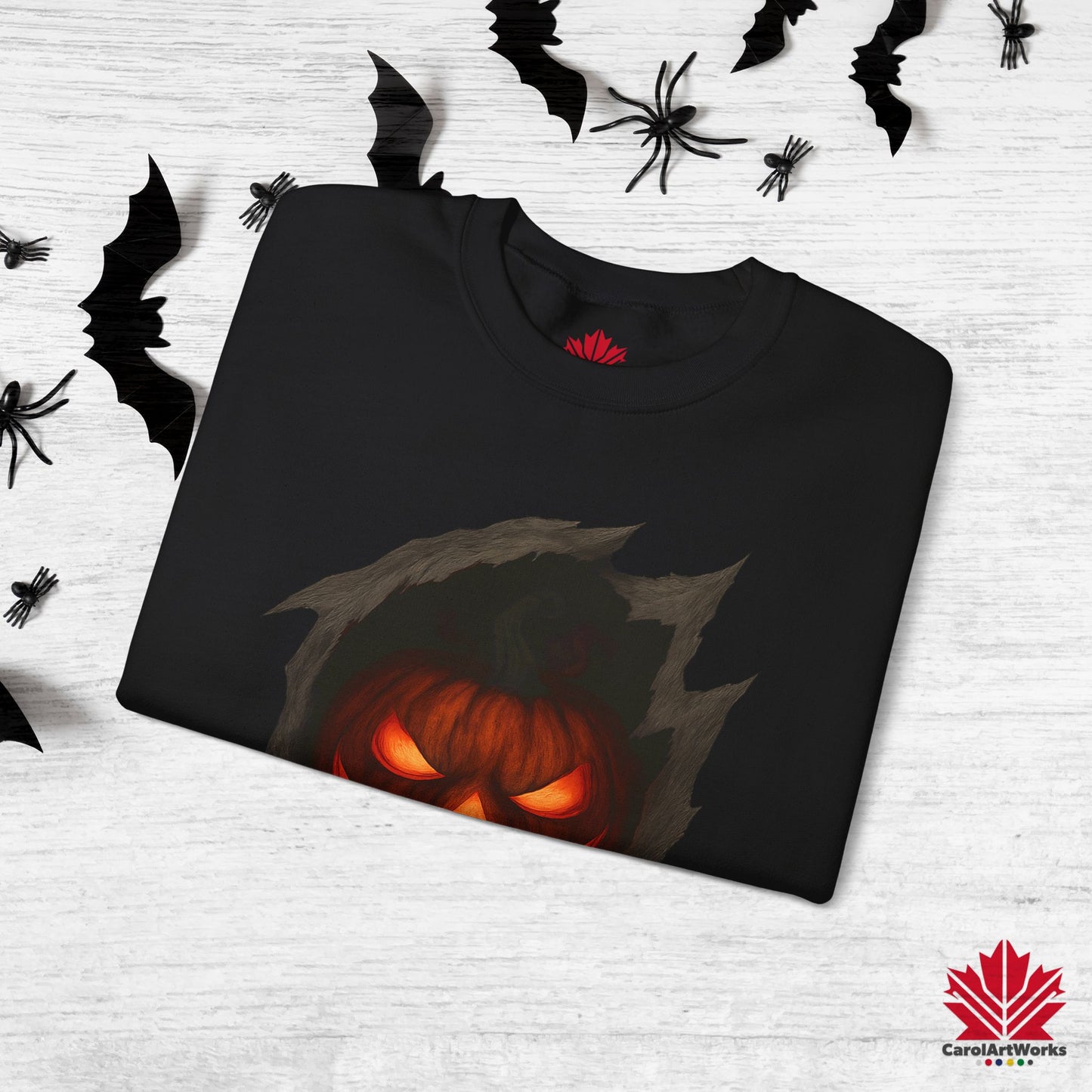 Pumpkin Core – Halloween Sweatshirt | Fiery Jack-O’-Lantern Design