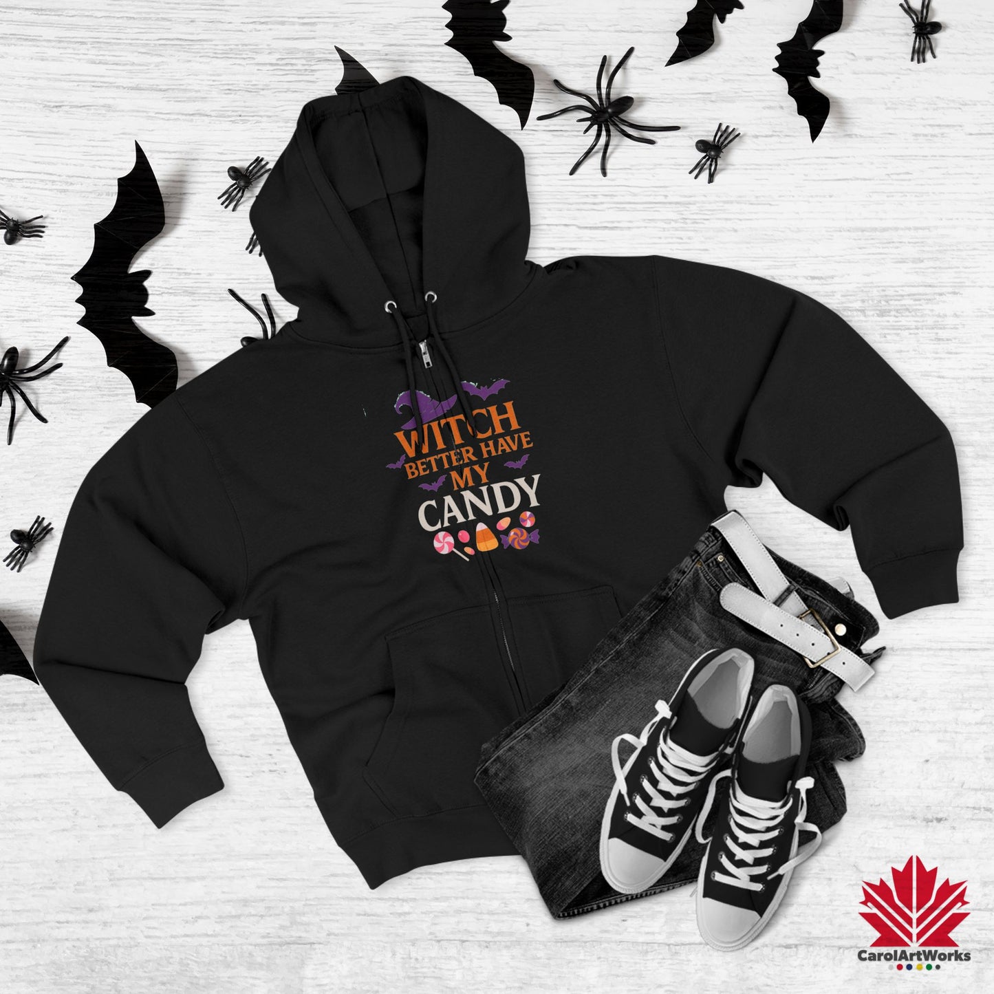 Witch Better Have My Candy – Zip Hoodie | Funny Halloween Outfit with Witchy Style
