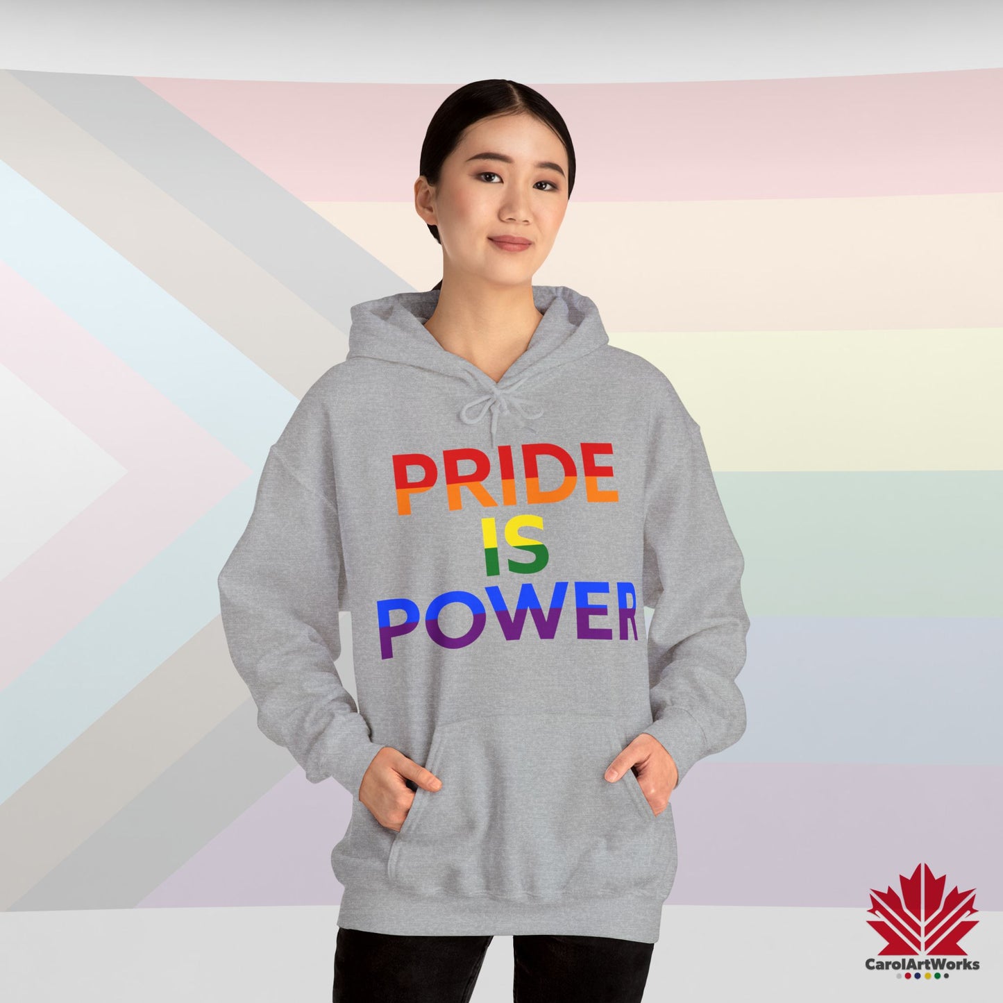 La fierté est un pouvoir – Sweat à capuche confortable avec de fières intentions