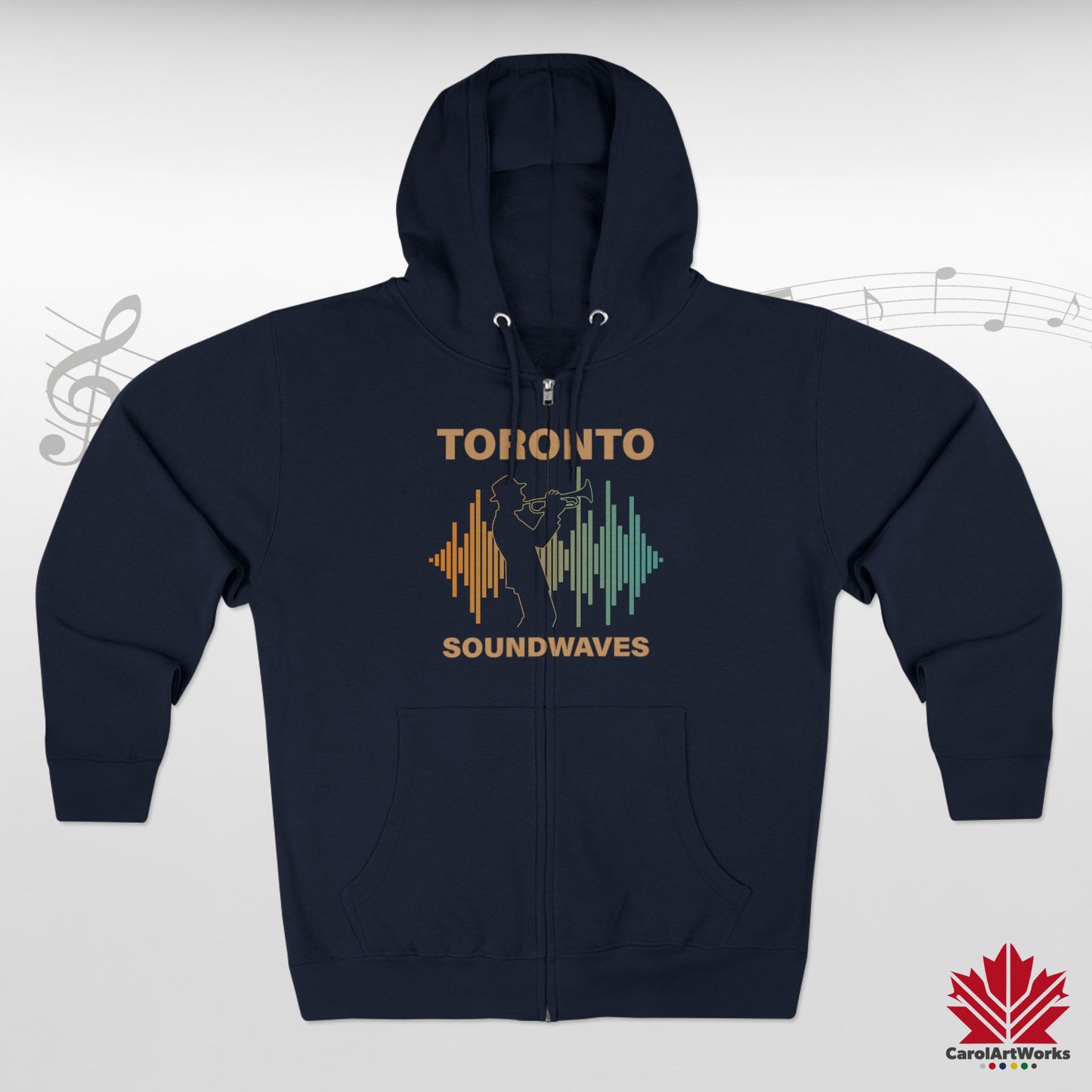 Sweat à capuche zippé Toronto Soundwaves – Bougez au rythme, superposez avec style