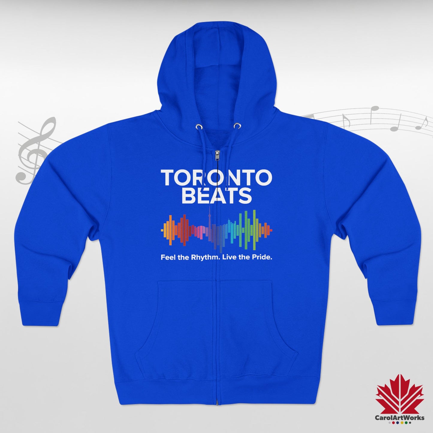 Sweat à capuche zippé Toronto Beats – Cool en ville avec un rythme chaleureux.