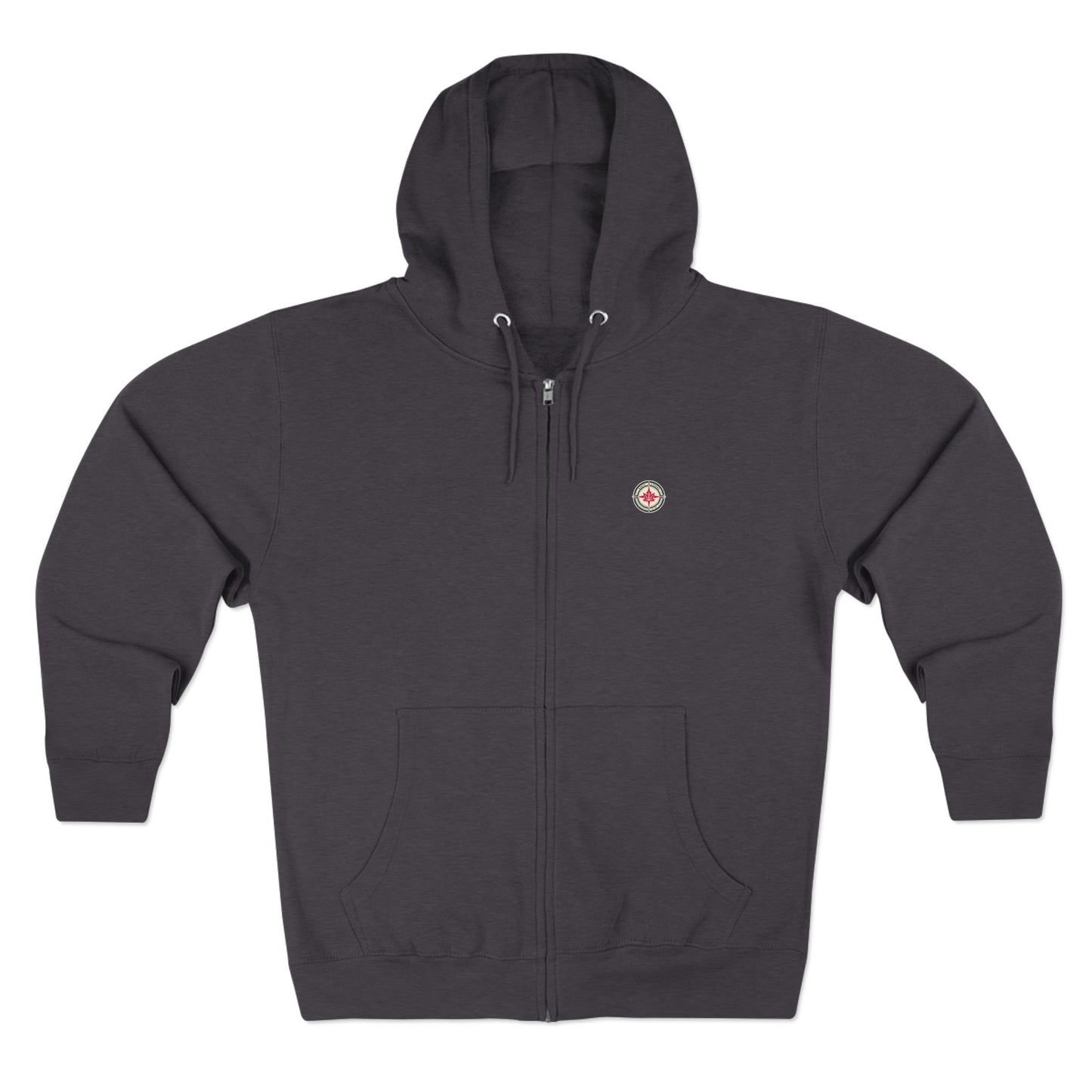“North Strong” Compass Design Unisex Zip Hoodie – Navigate Adventure with Canadian Pride