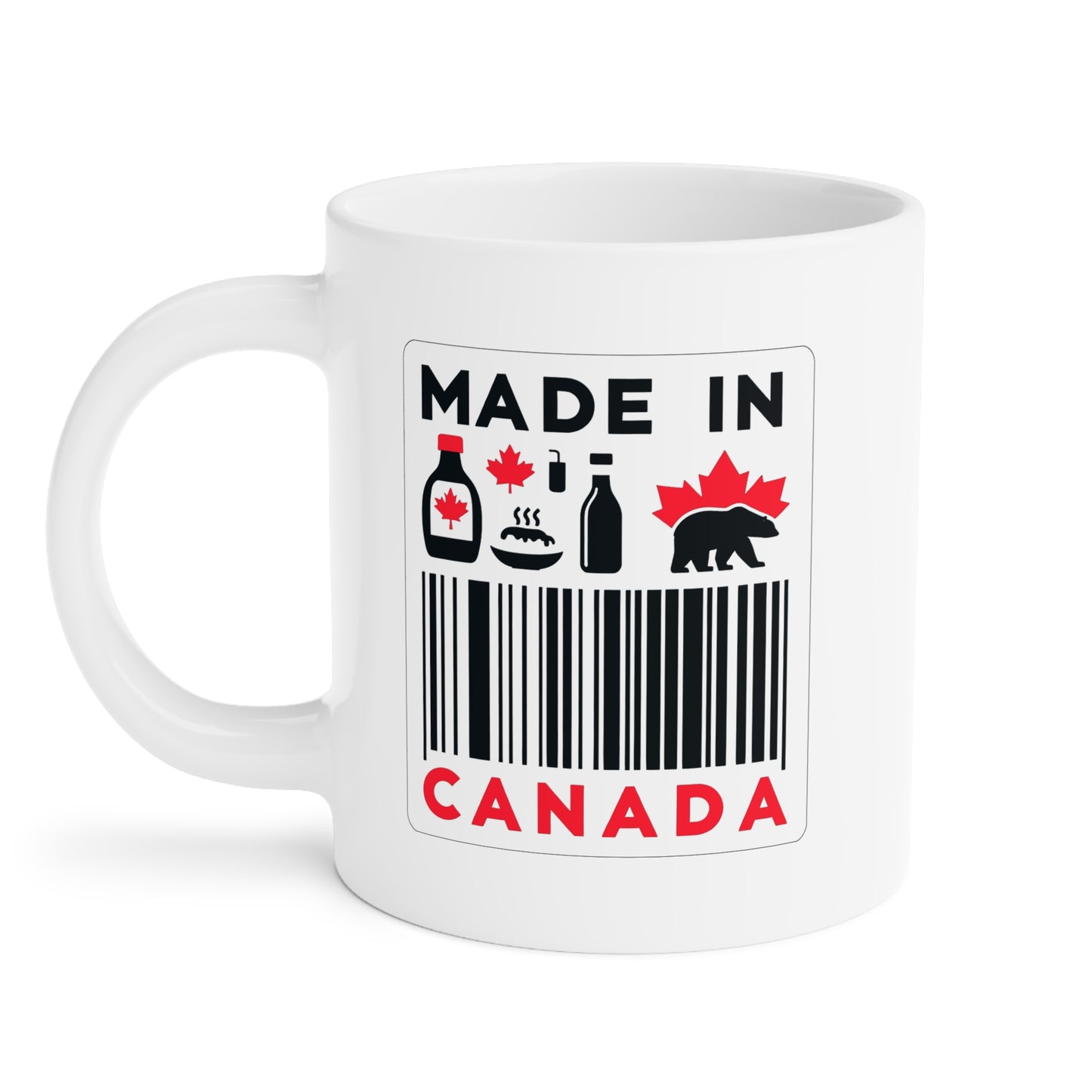 Tasse en céramique avec étiquette « Fabriqué au Canada » (11 oz, 15 oz, 20 oz) – Fierté canadienne