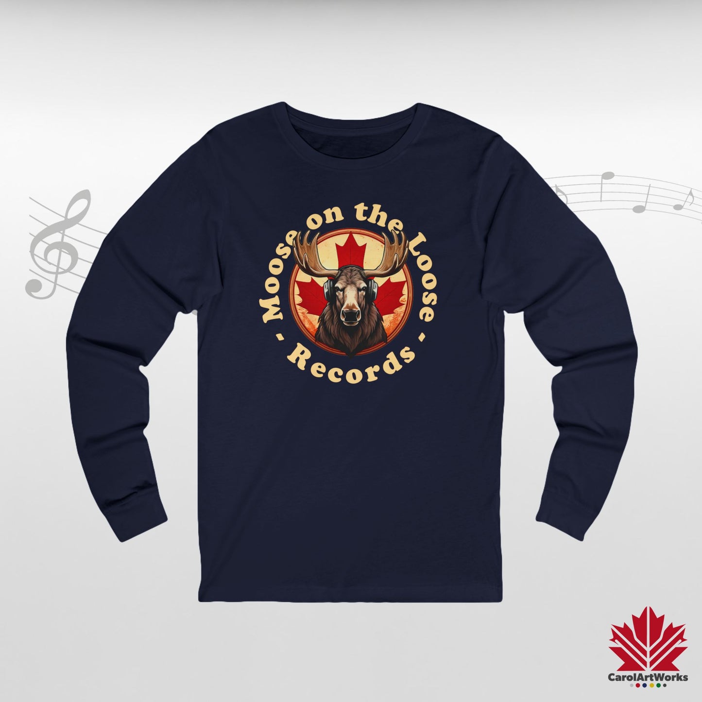 “Moose on the Loose Records” Long Sleeve Tee – Classic Style with a Canadian Rhythm