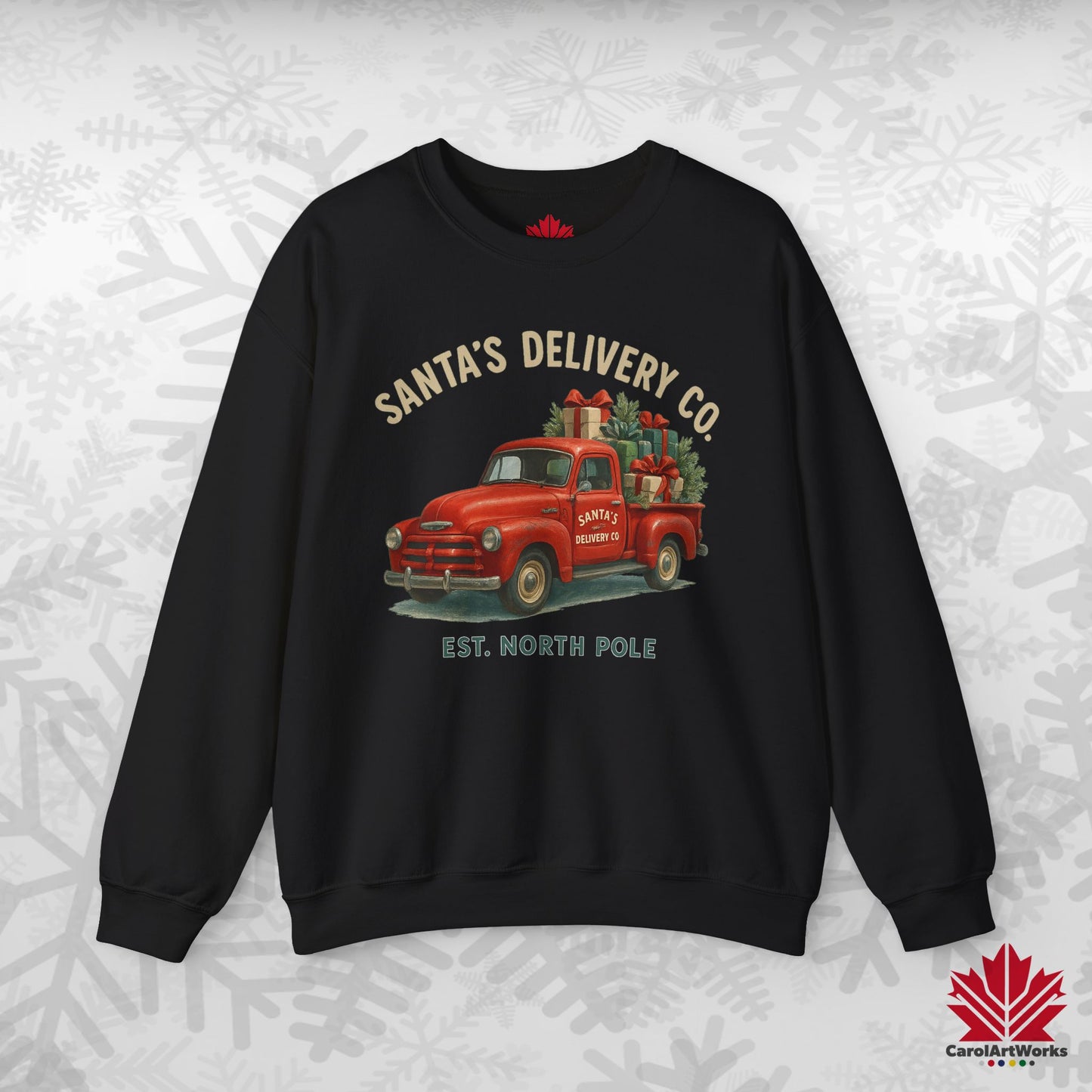 Santa’s Delivery Truck Sweatshirt | Vintage Christmas Crewneck | Canadian Fleece, Premium Quality