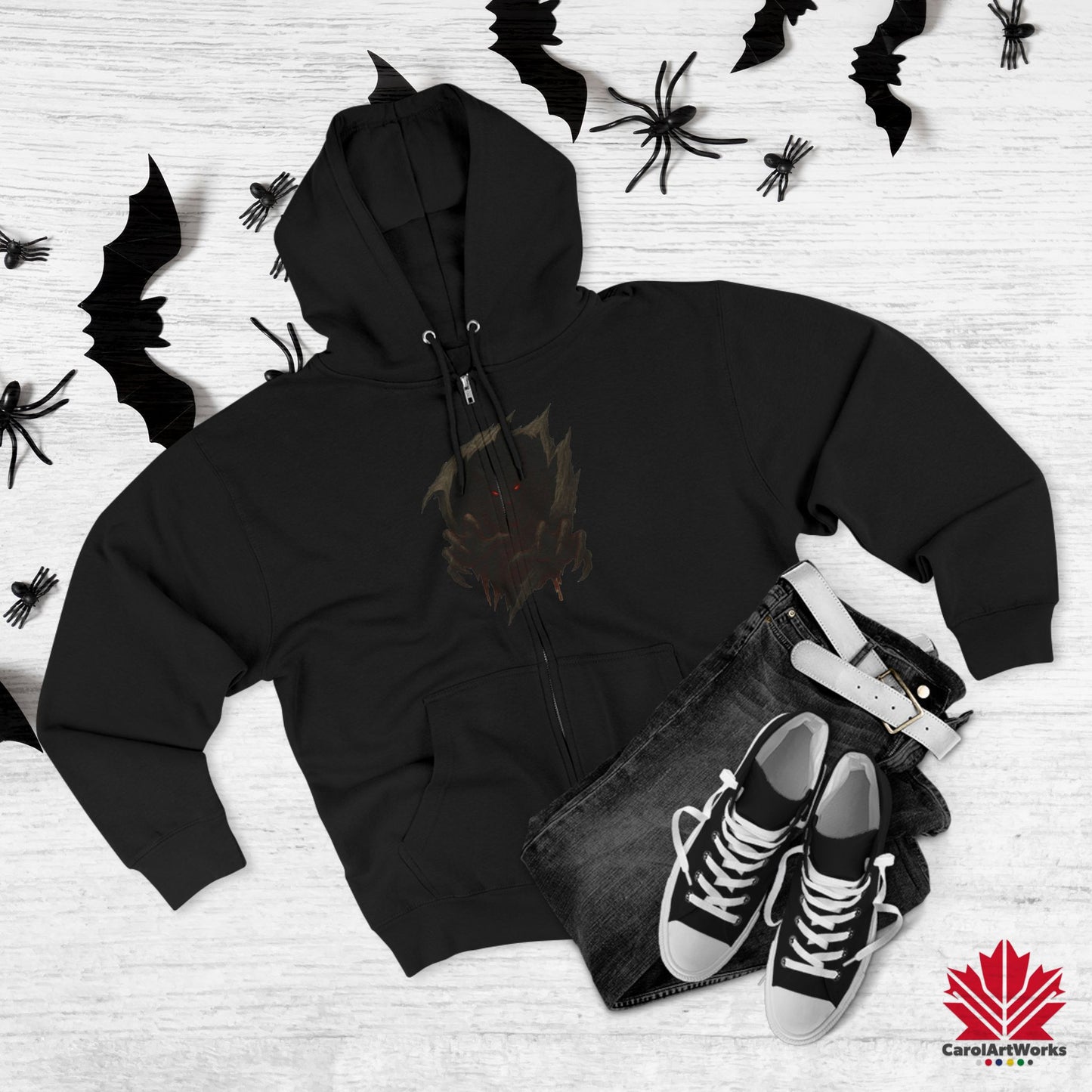 Ghostly Pumpkin – Zip Hoodie | Cute Halloween Outfit