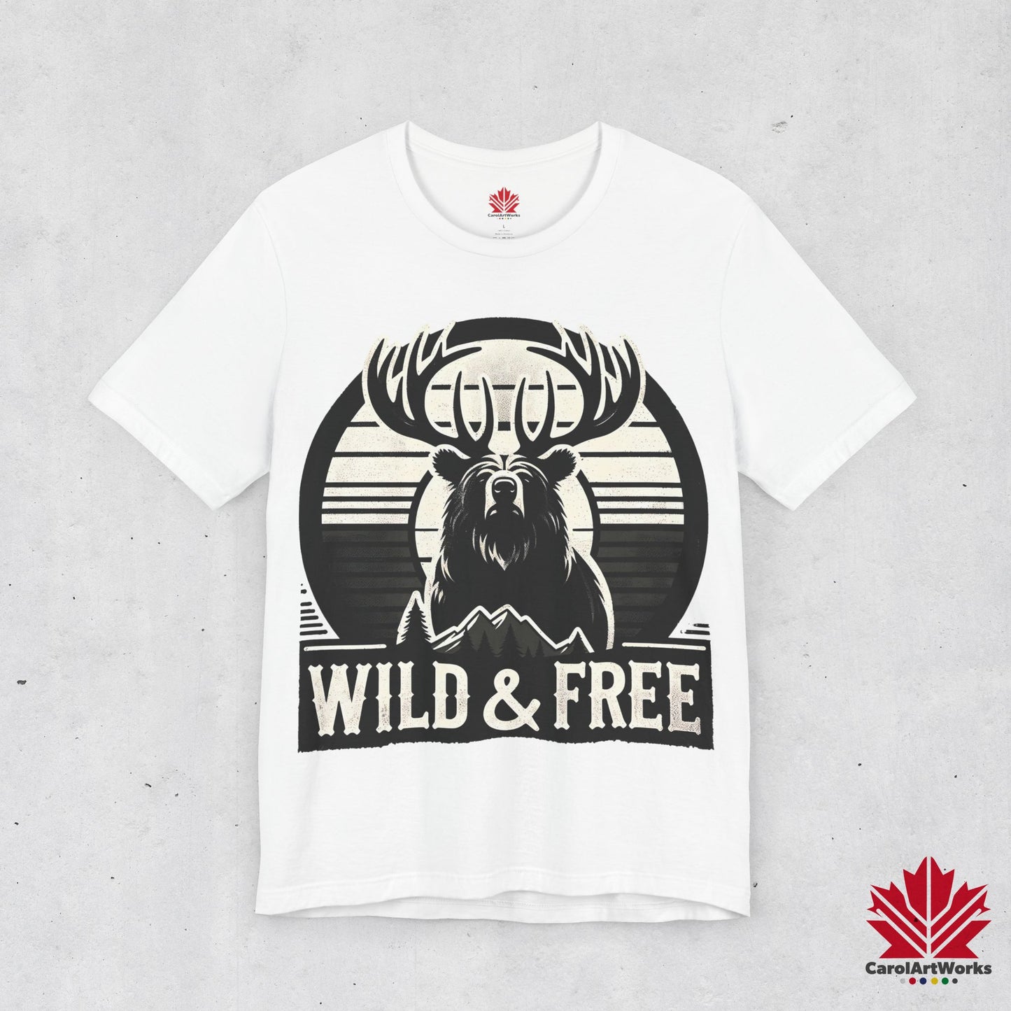 “Wild & Free” Unisex Short Sleeve Tee – Nature Inspired Graphic T-Shirt