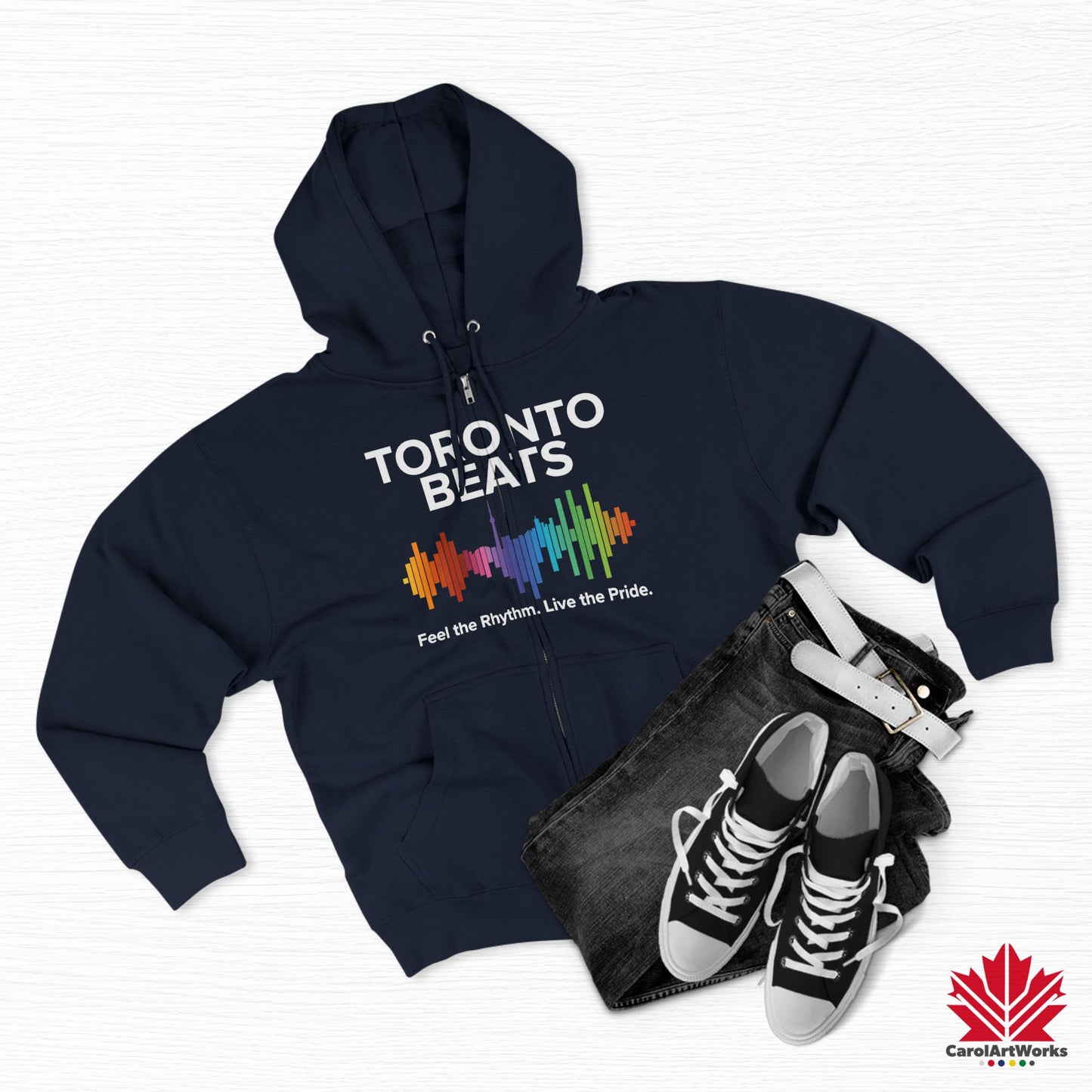 Sweat à capuche zippé Toronto Beats – Cool en ville avec un rythme chaleureux.