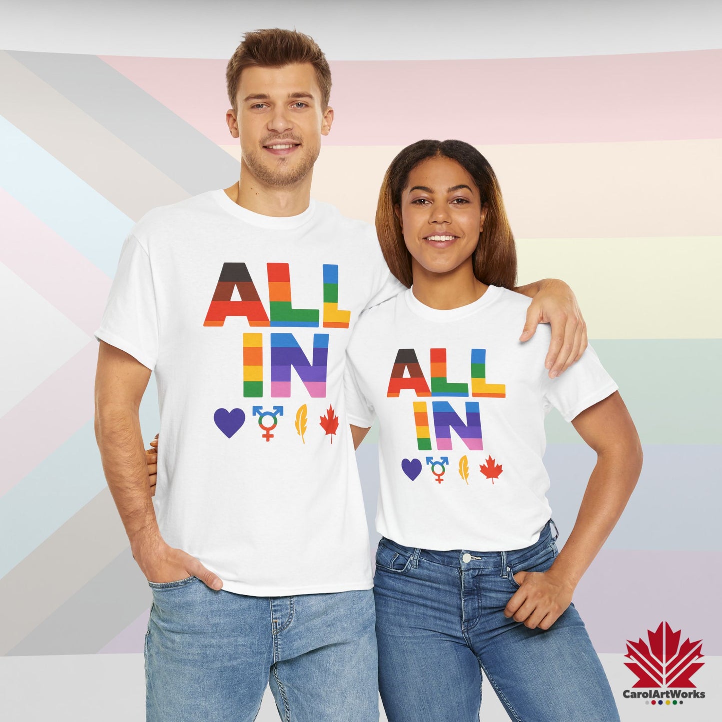 ALL IN Heart. Voice. Pride. - Unisex Pride Shirt - Colors of Us