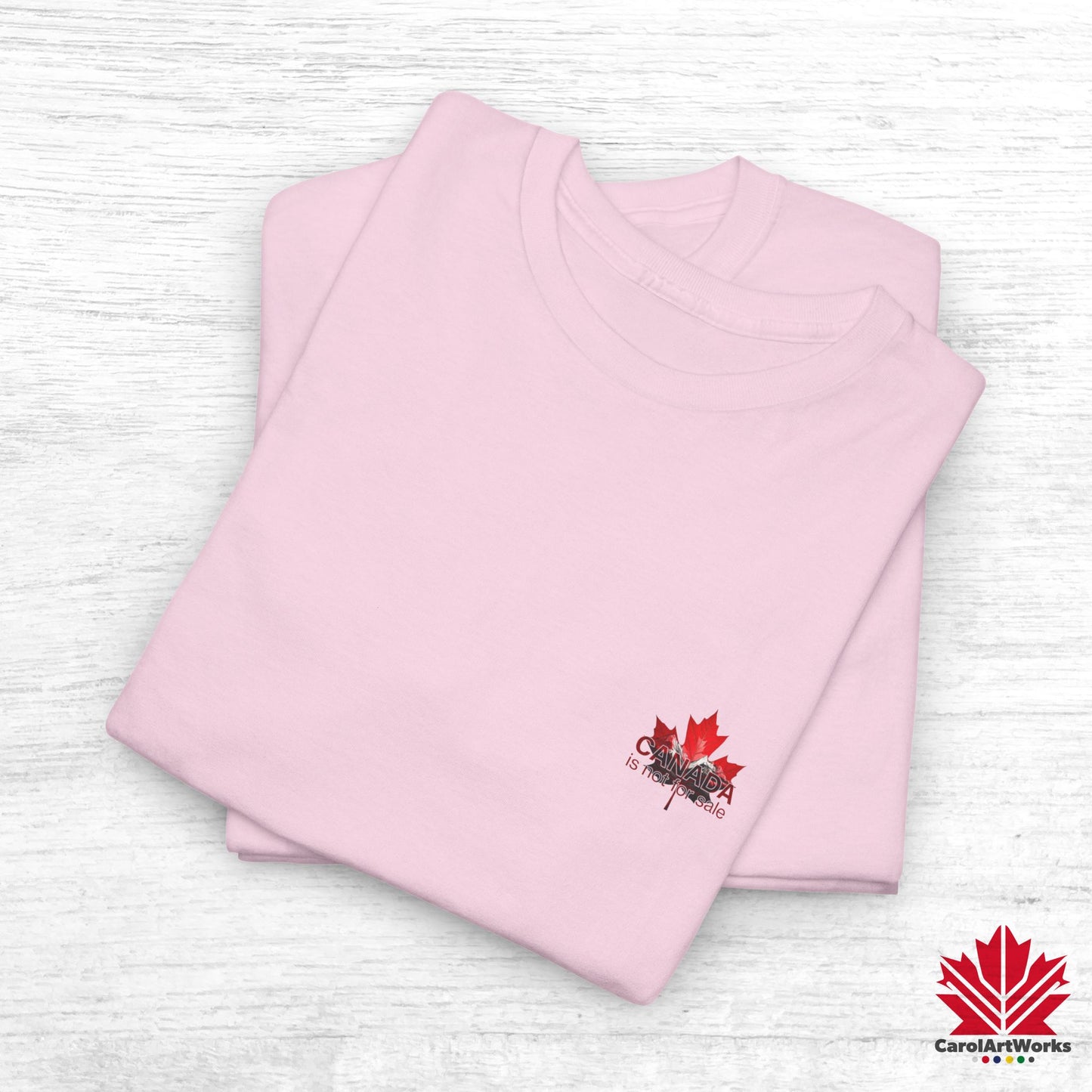 “Canada is not for Sale” Unisex Heavy Cotton Tee – Red Maple Leaf and Mountains, Stylish Canada Shirt