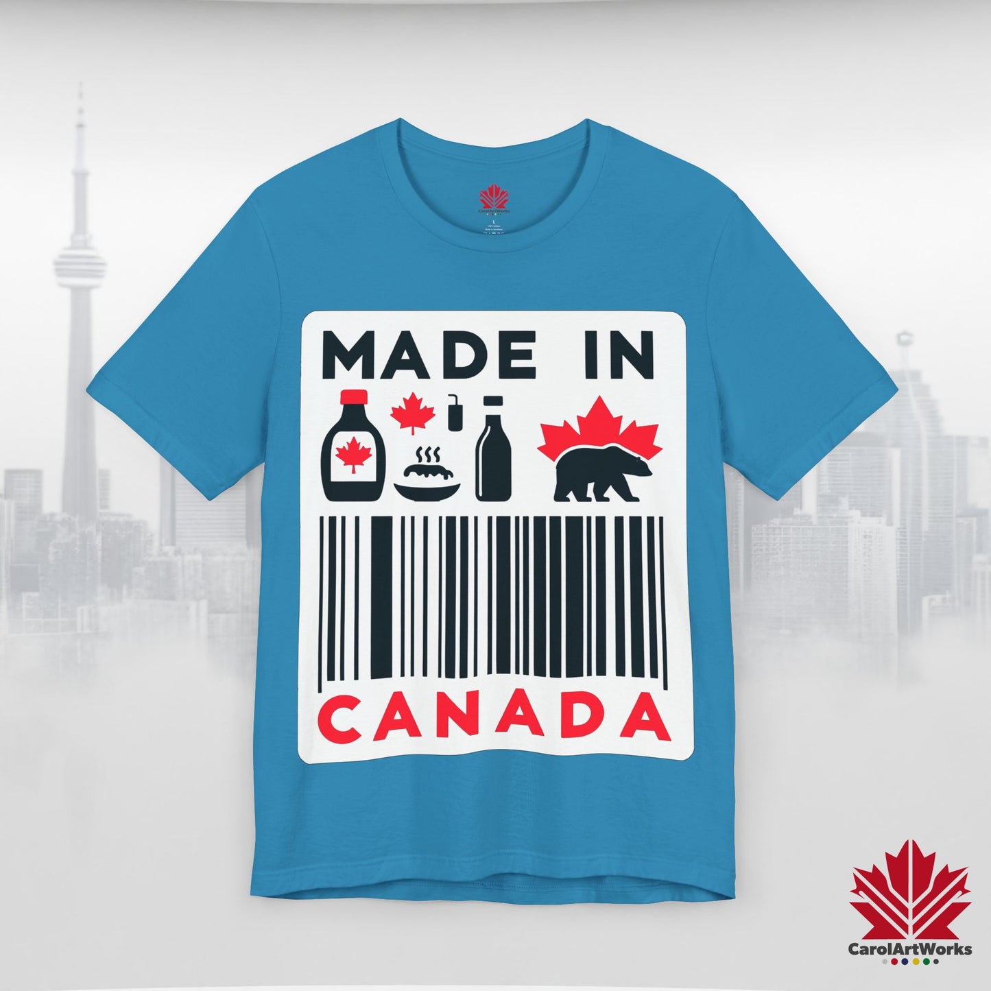 "Made in Canada" product label Design Unisex Short Sleeve Tee β Minimalist, Playful, and Proud