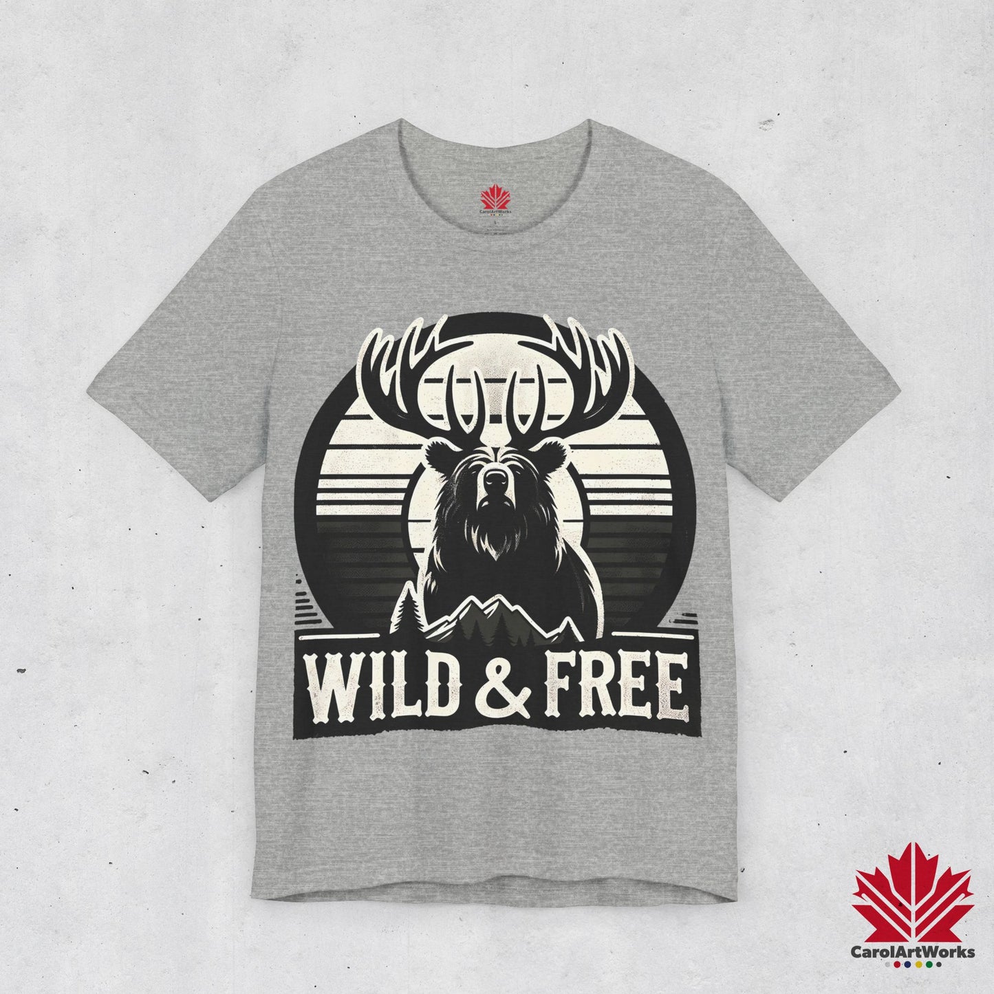 “Wild & Free” Unisex Short Sleeve Tee – Nature Inspired Graphic T-Shirt