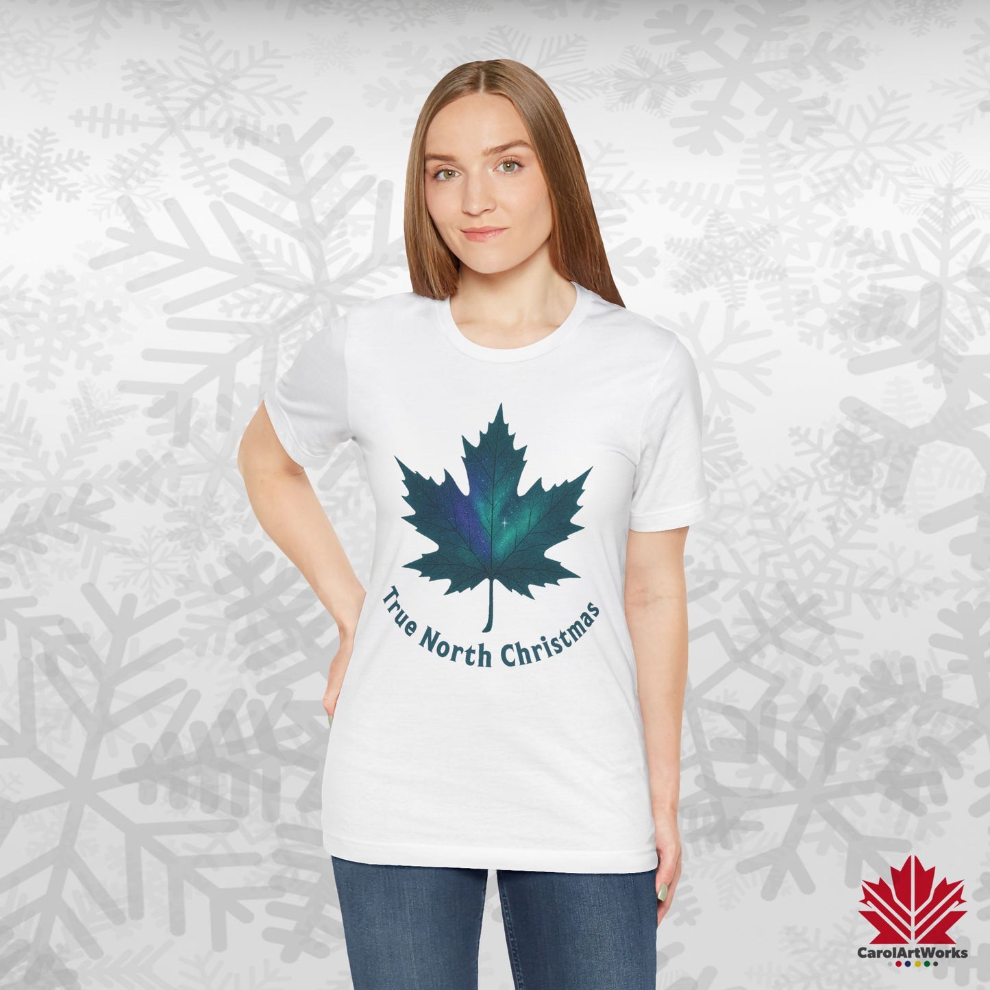 True North Christmas | Maple Leaf Holiday Tee | Proudly Canadian Christmas Shirt – Premium Cotton Gift