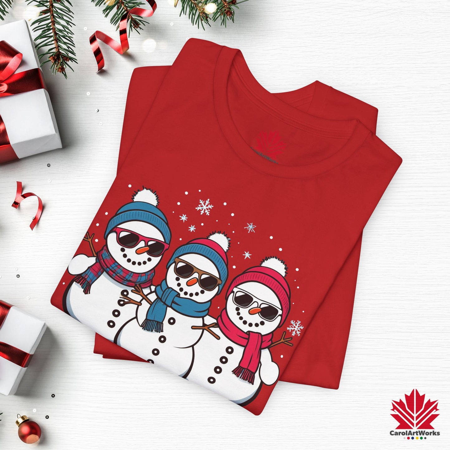 Cool Snow Squad | Funny Snowman Christmas Shirt | Matching Family Tee – Canadian-Made, Premium Cotton