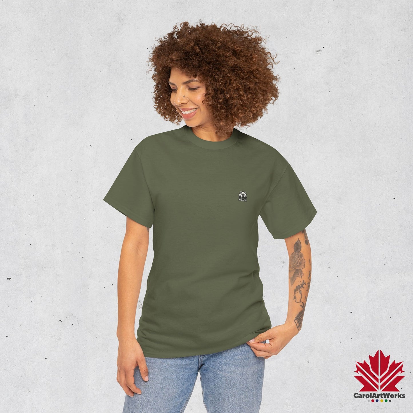“Wild & Free” Unisex Cotton Tee – Nature Inspired Graphic T-Shirt