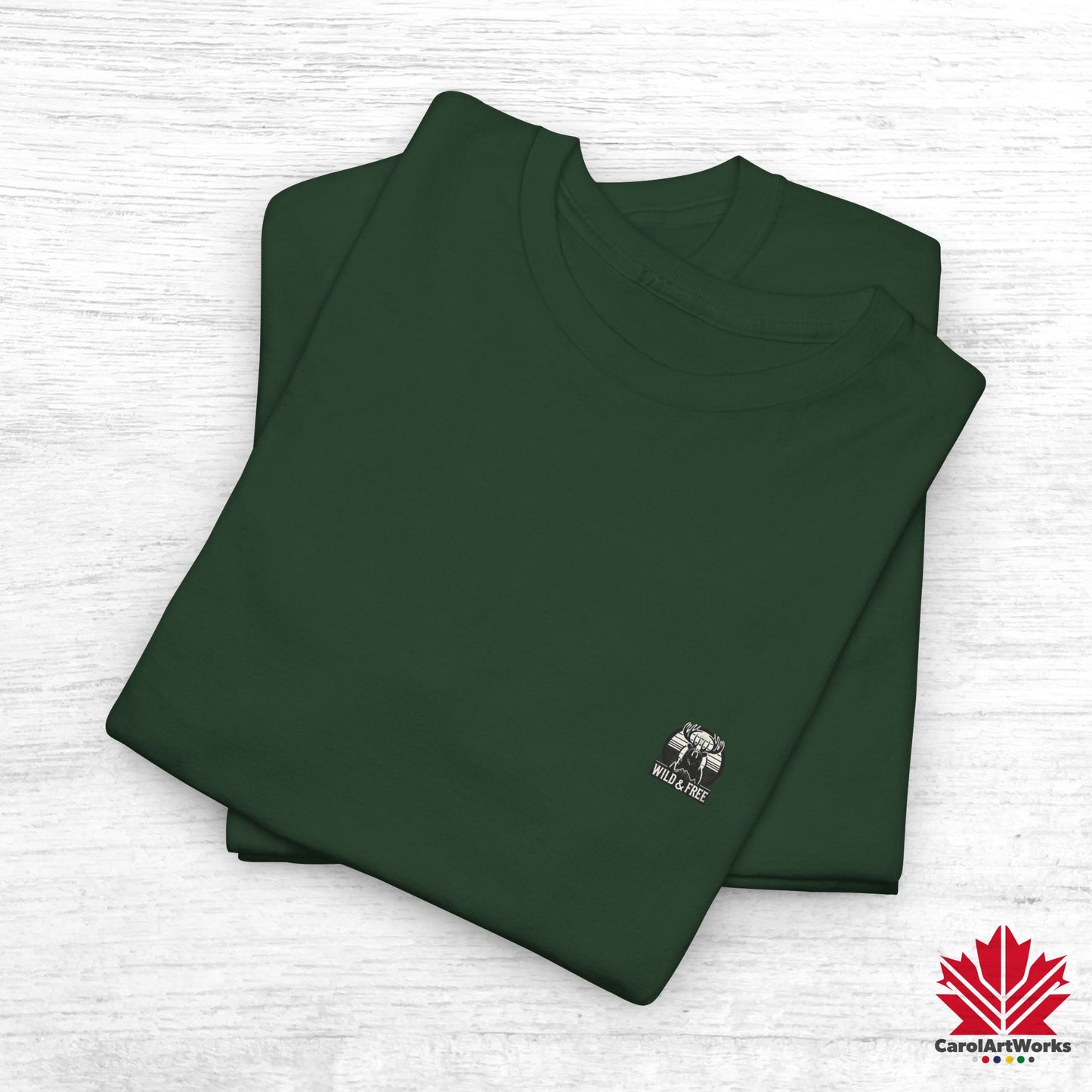 “Wild & Free” Unisex Cotton Tee – Nature Inspired Graphic T-Shirt