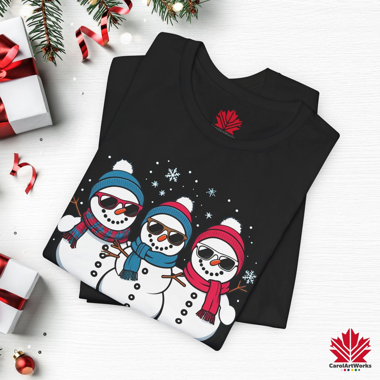Cool Snow Squad | Funny Snowman Christmas Shirt | Matching Family Tee – Canadian-Made, Premium Cotton