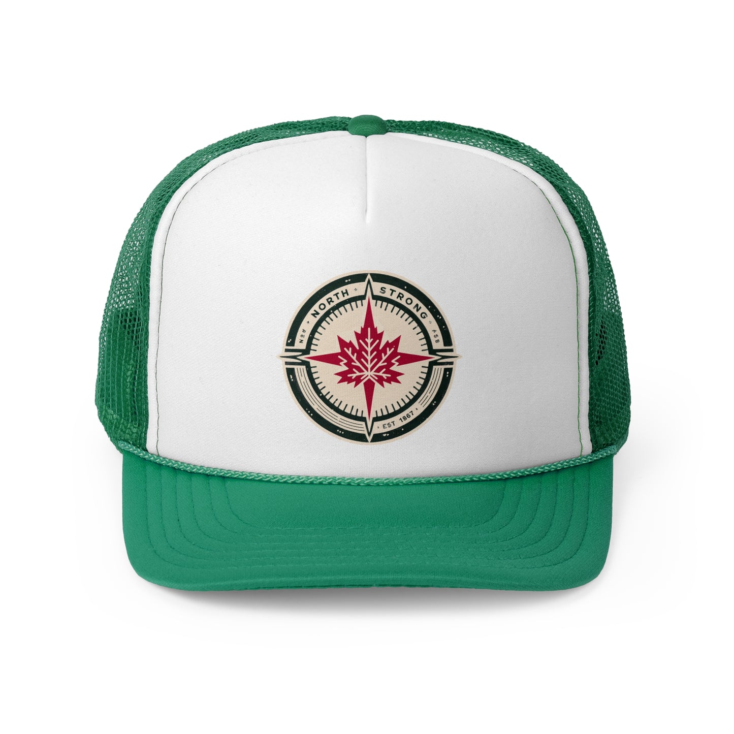 “North Strong” Trucker Cap – Adjustable Mesh Hat for Outdoor Adventures