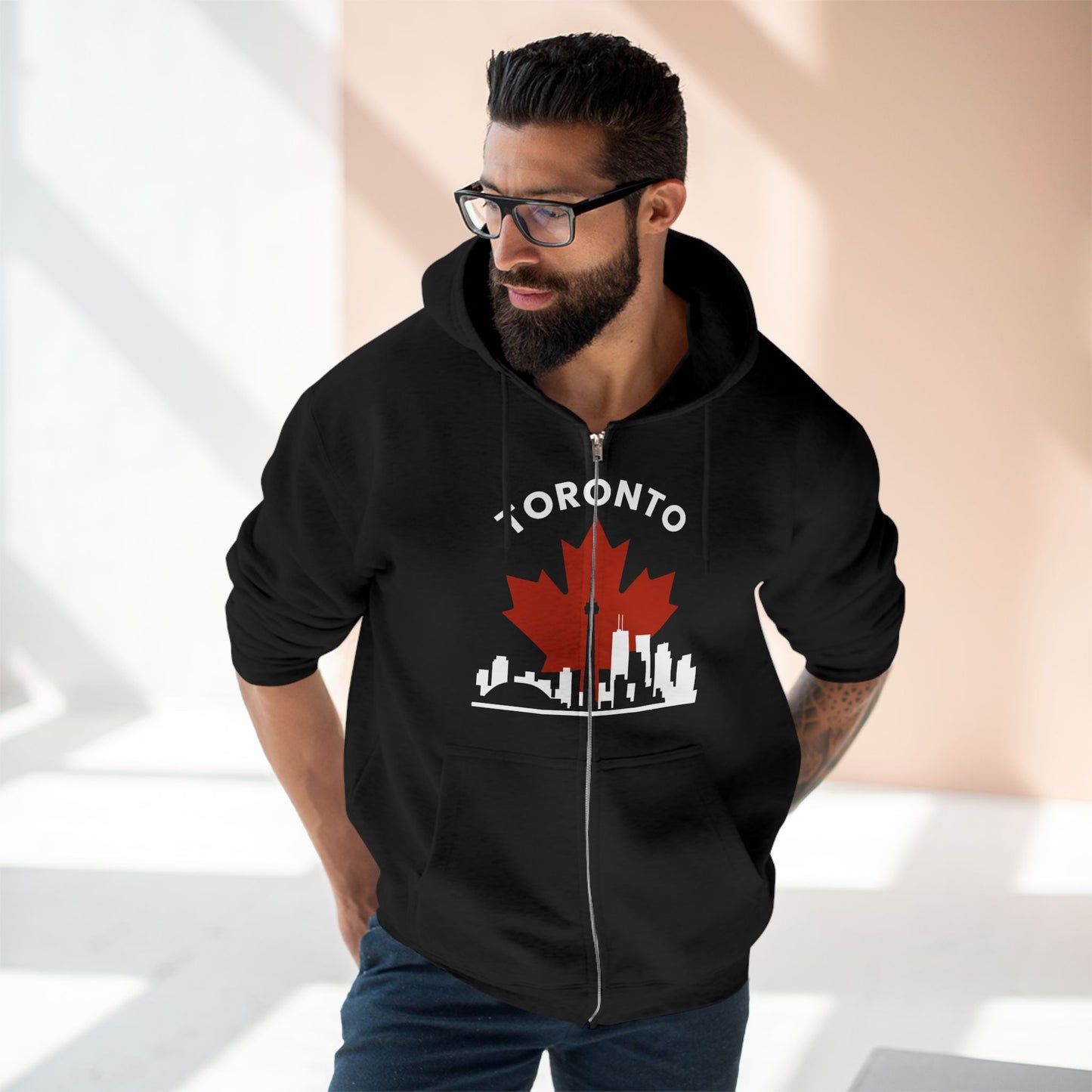Sweat à capuche zippé Toronto Leafline pour des balades en ville en toute saison