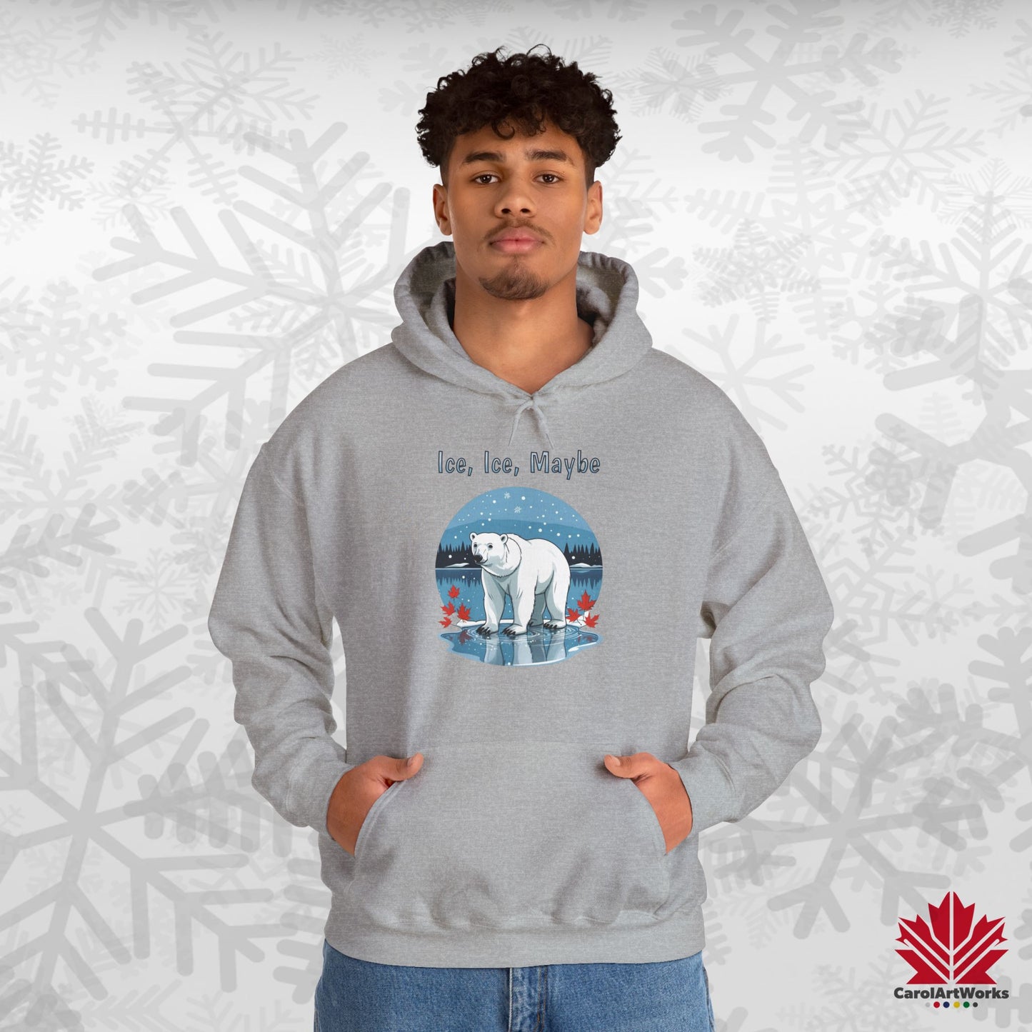 Ice Ice Maybe Hoodie | Polar Bear Christmas Hoodie | Canadian Fleece Hoodie – Premium Softstyle Cotton