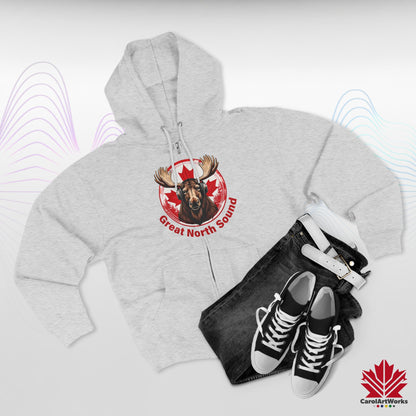 "Great North Sound" Moose and Music Unisex Zip Hoodie