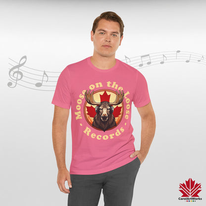 “Moose on the Loose Records” Unisex Short Sleeve Tee – A Hit for Every Playlist